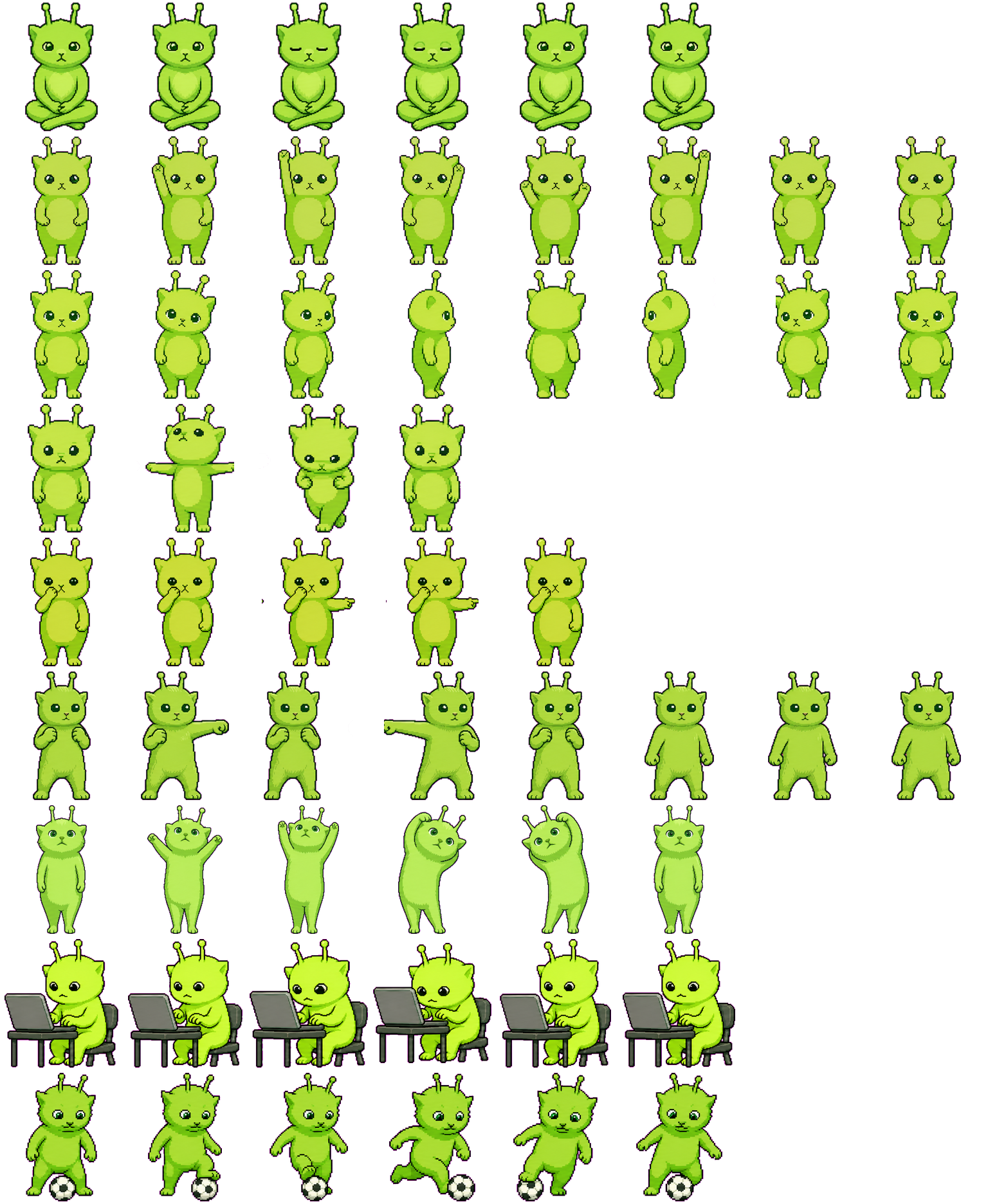 Alien kitten animated desktop pet preview for Codex Pet