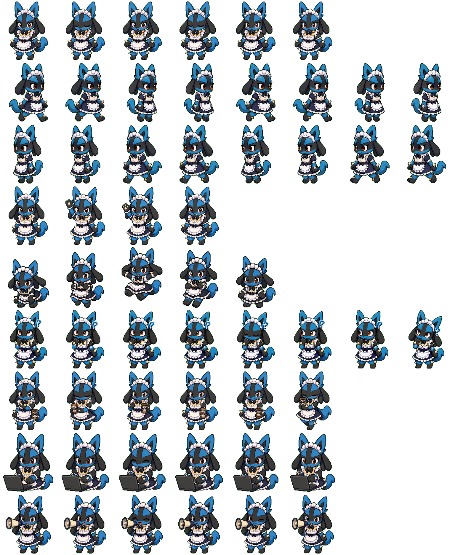 Maid Luca animated desktop pet preview for Codex Pet