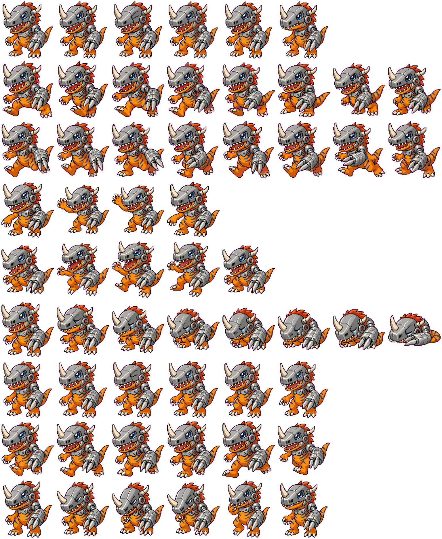 Metal Greymon spritesheet preview