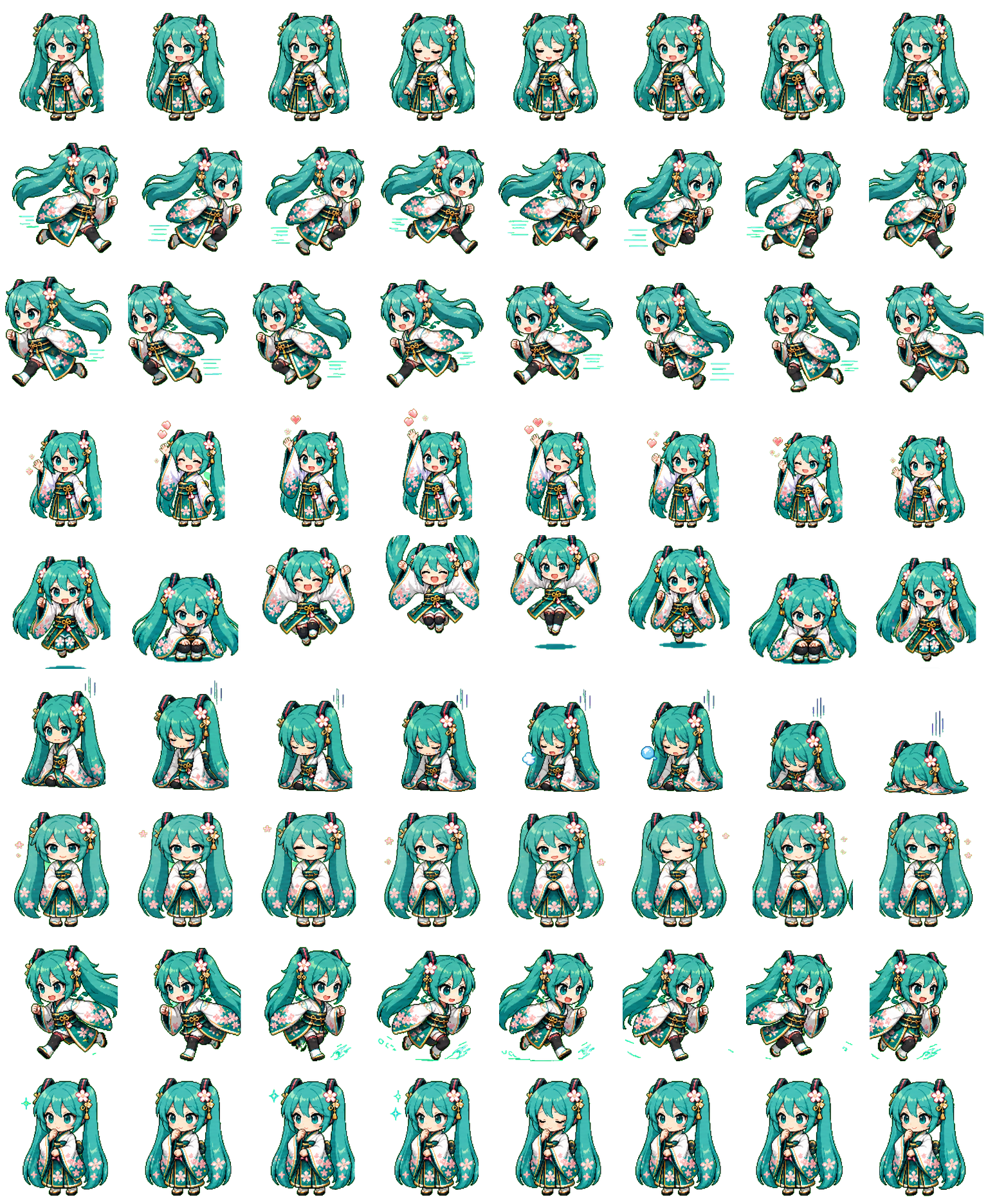 Miku Kimono spritesheet preview
