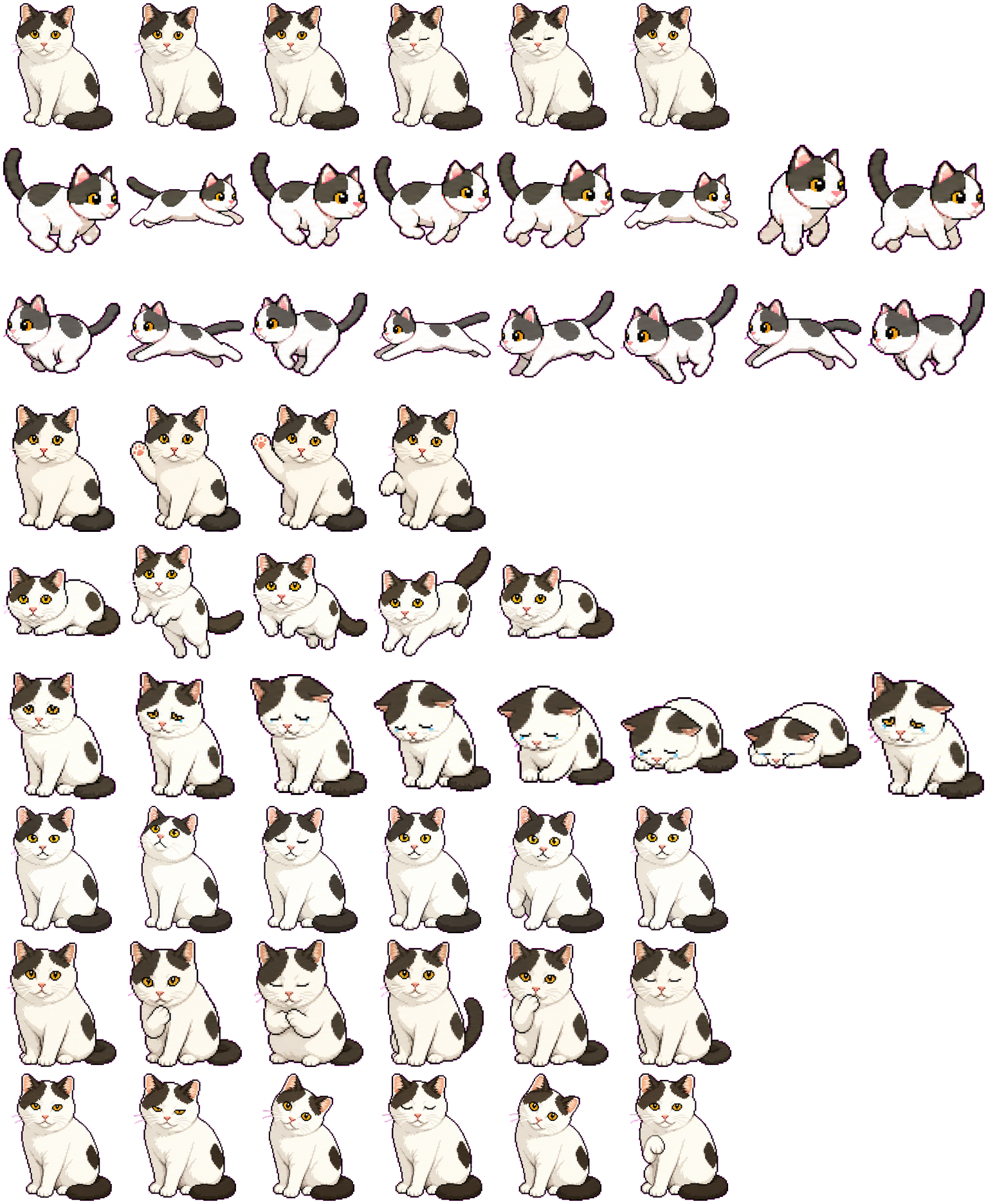 Milky Cat spritesheet preview