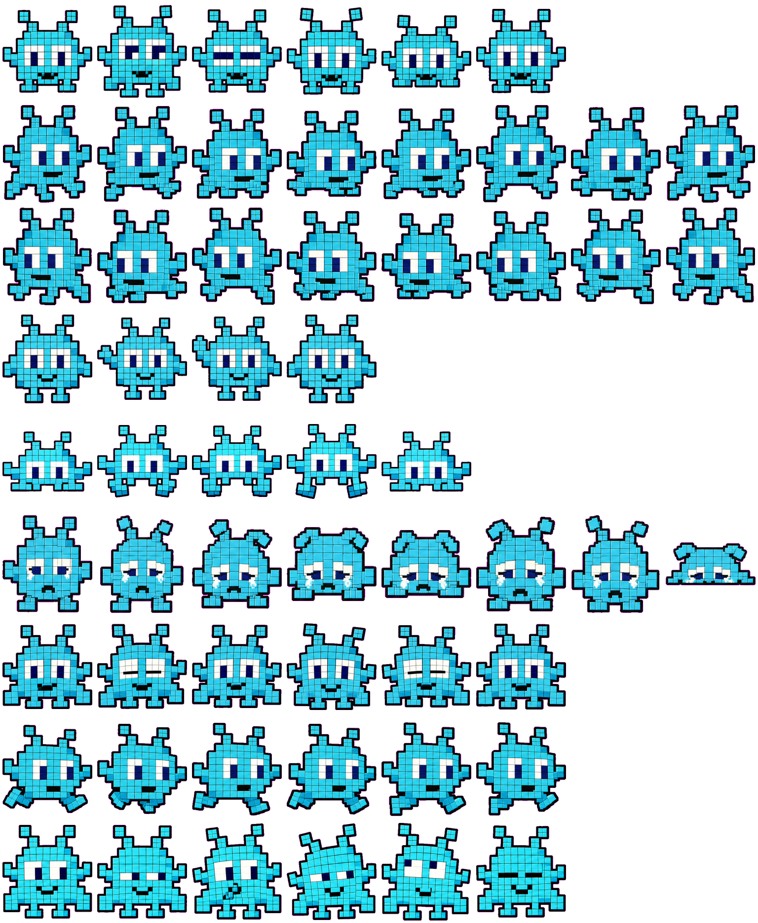 Mosaic Invader spritesheet preview
