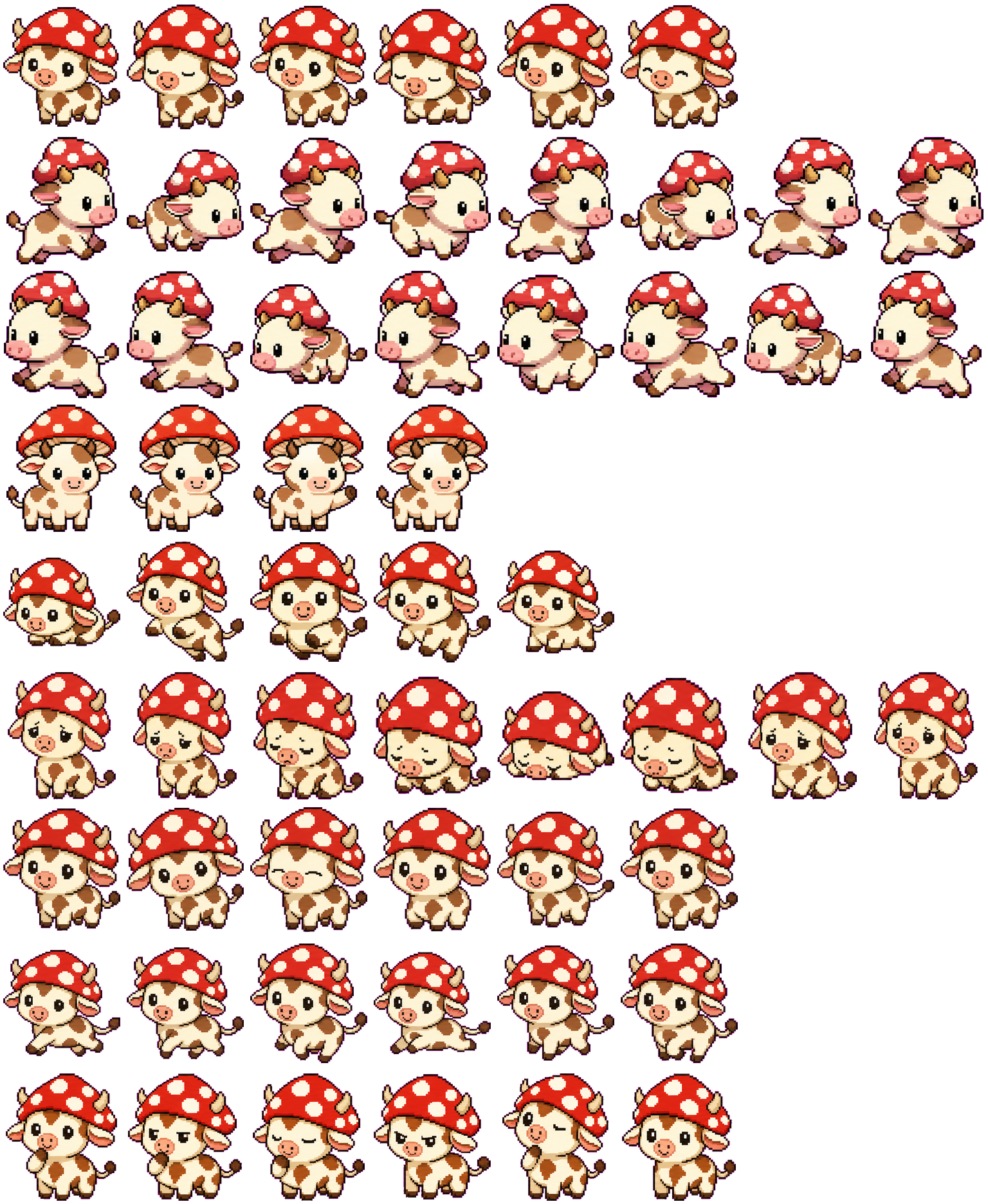 Mushroom Cow spritesheet preview