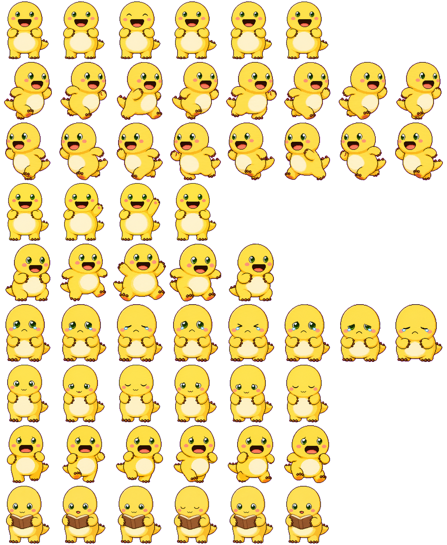 The Yellow Fat - Nailong 奶龙 spritesheet preview