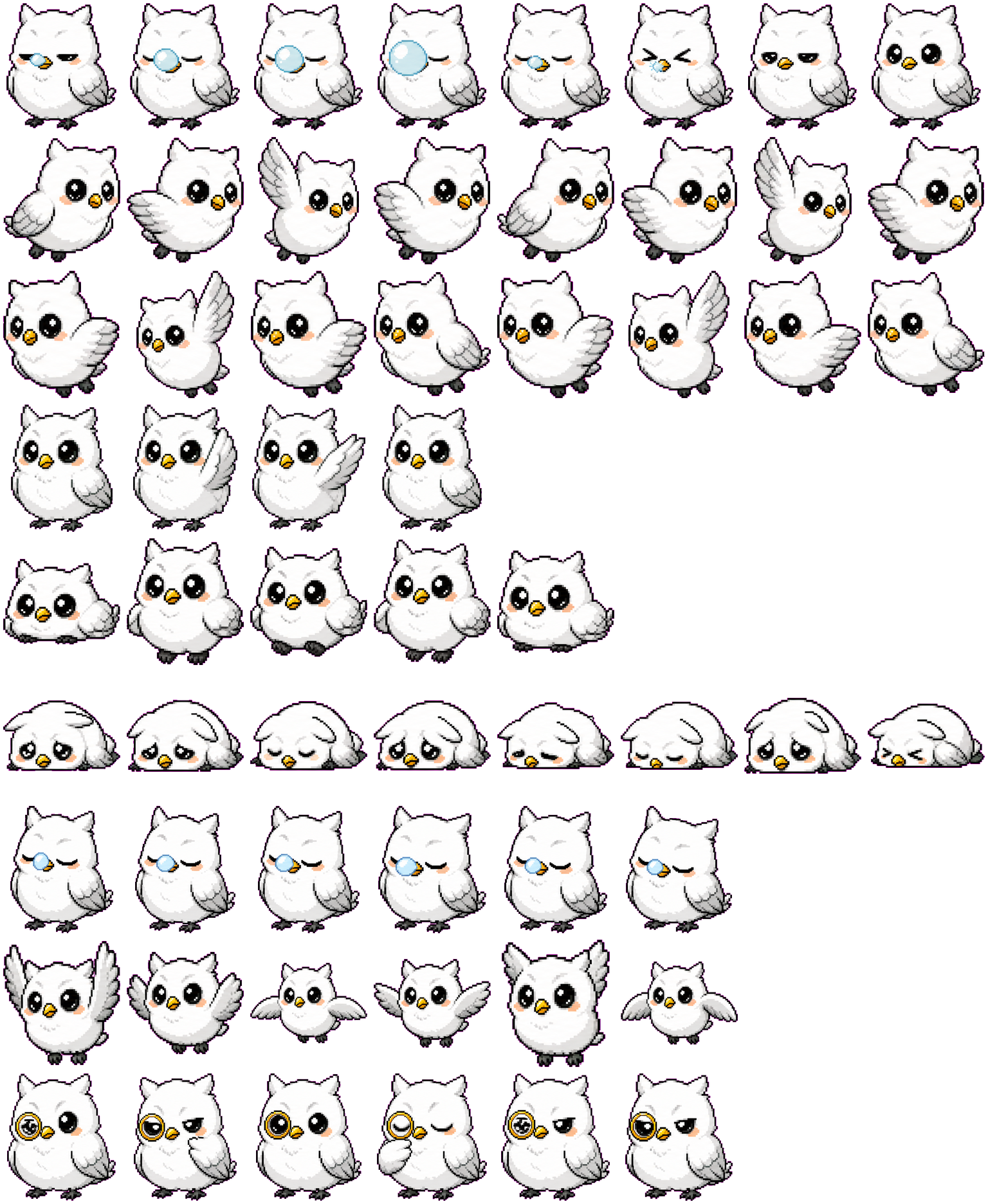 Nappy Owl spritesheet preview