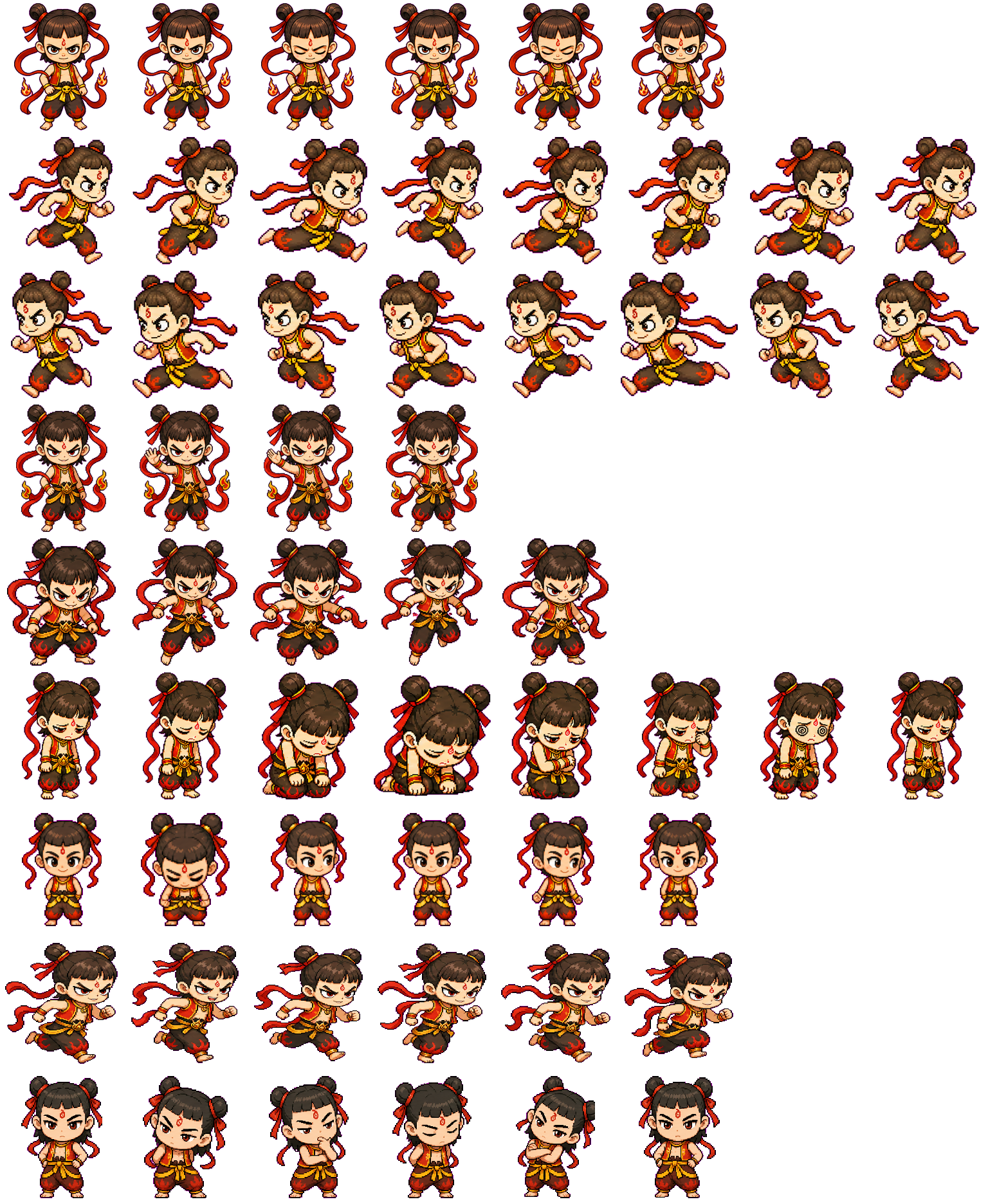 Nezha Kid spritesheet preview