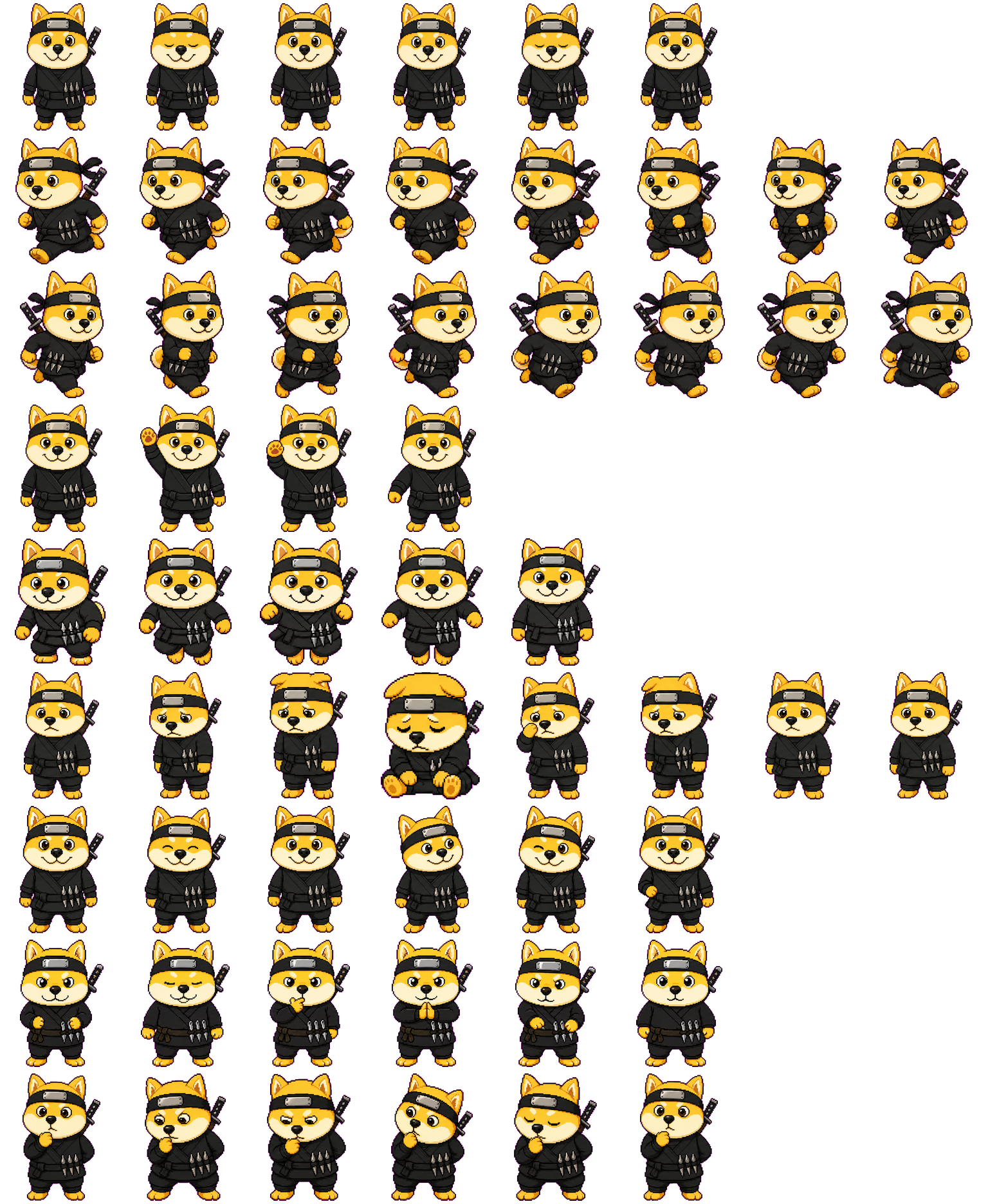 Ninja Doge spritesheet preview