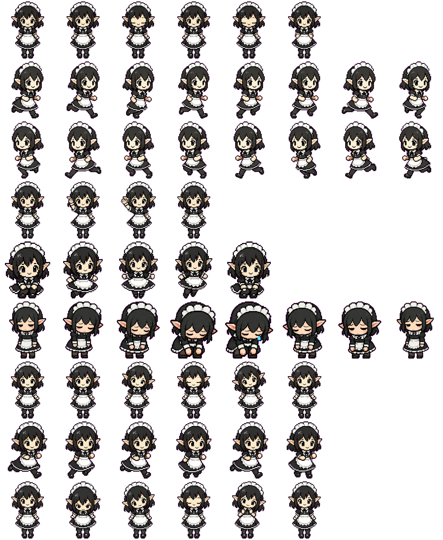 Noir Maid spritesheet preview