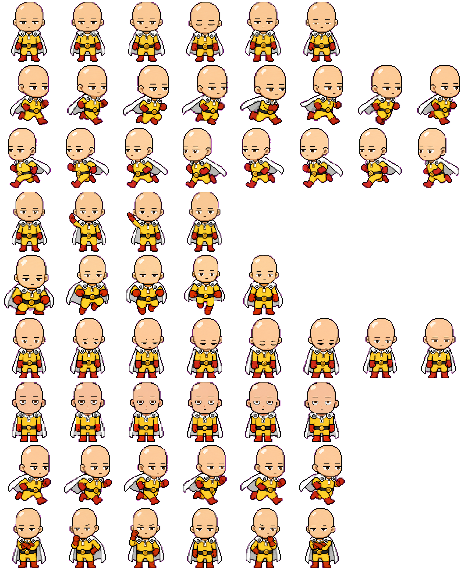 Saitama spritesheet preview