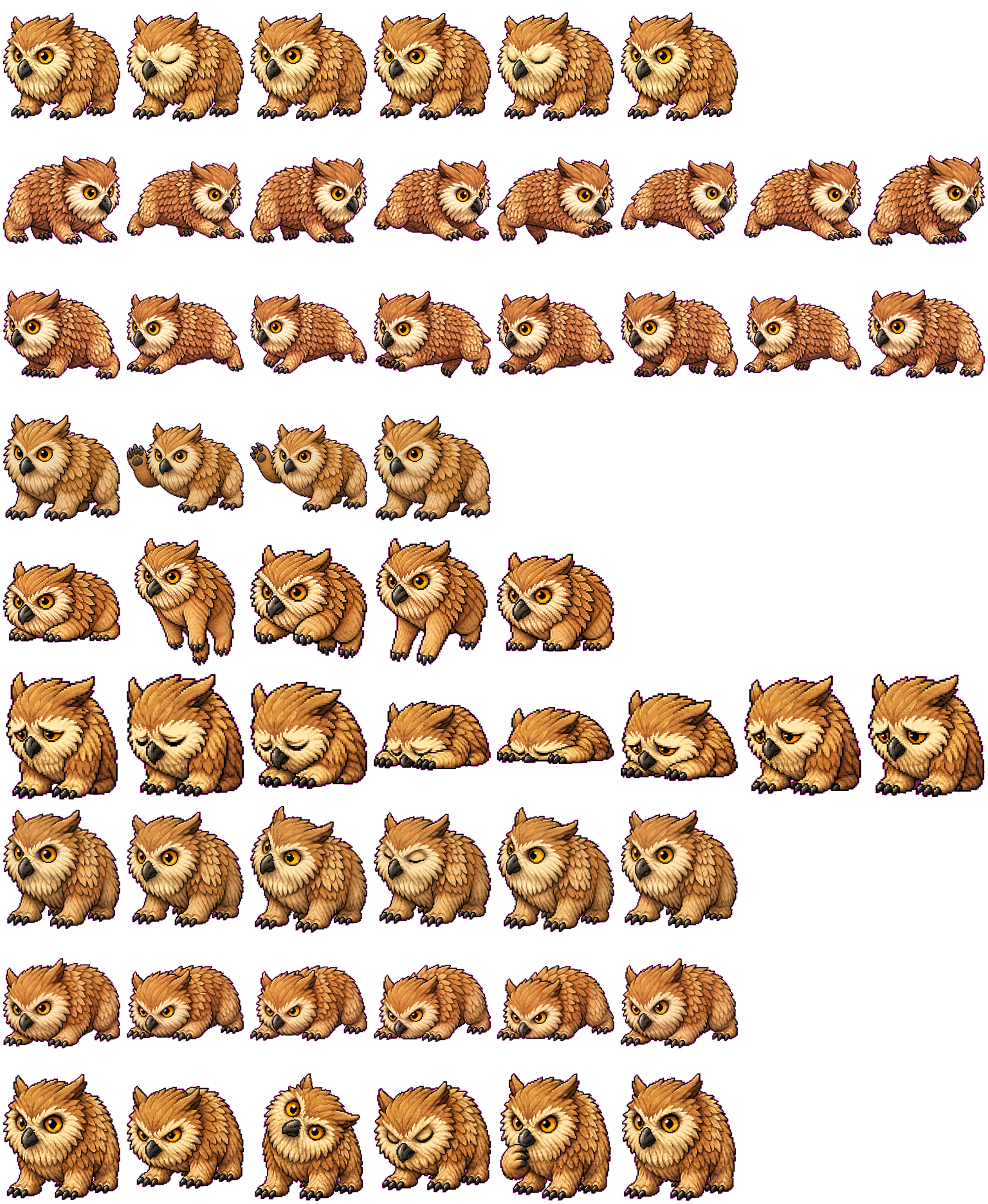 Owlbear Cub spritesheet preview