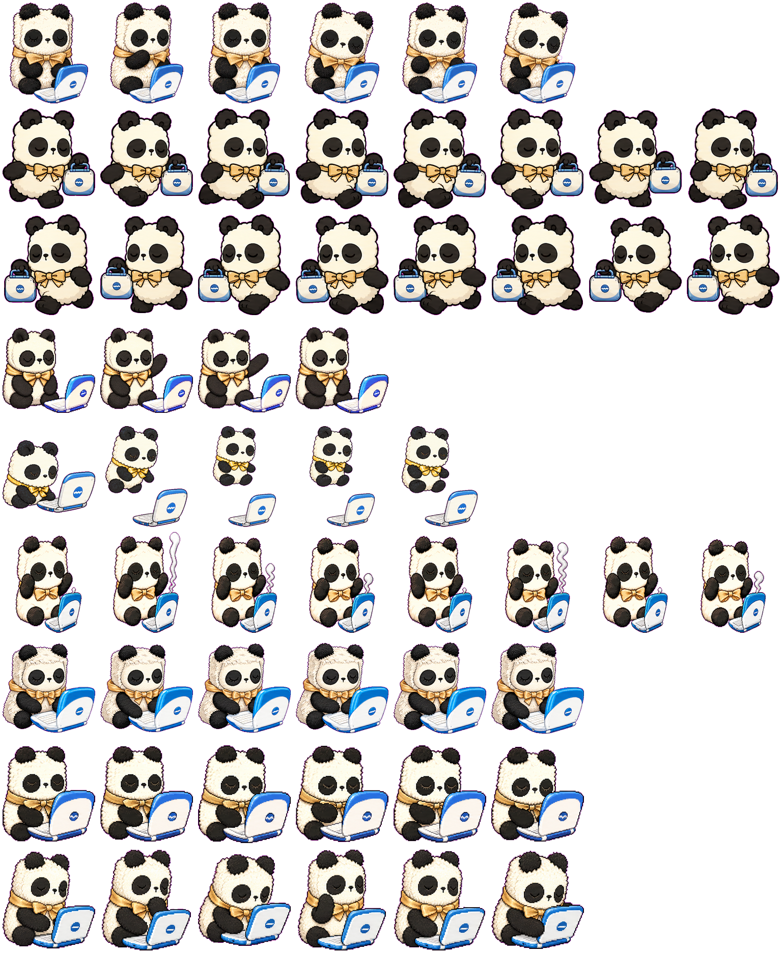 Pan-chan with Laptop spritesheet preview
