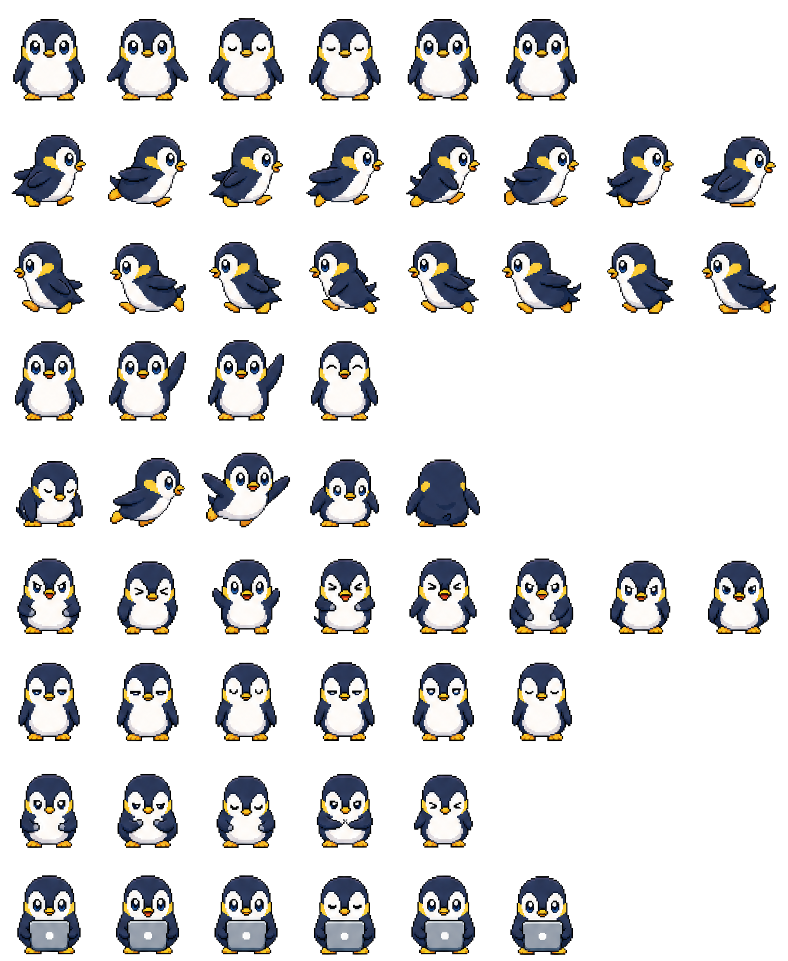 penguin spritesheet preview