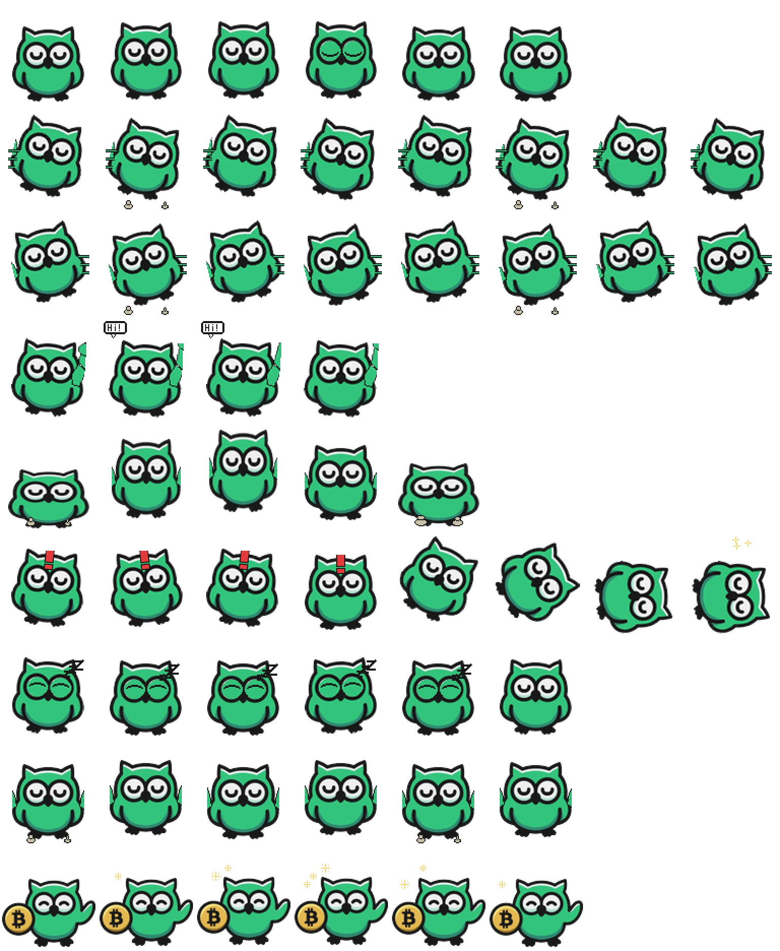 Peri the Owl spritesheet preview
