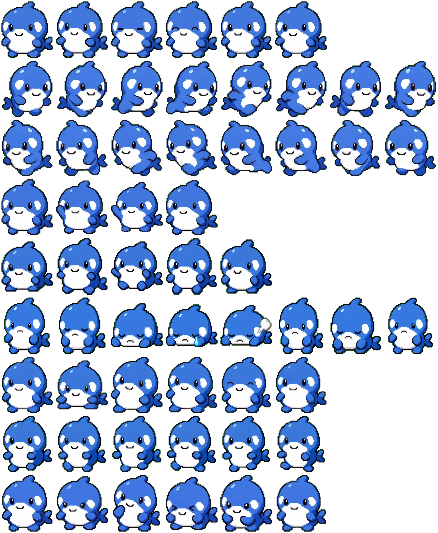 蓝色小虎鲸 spritesheet preview