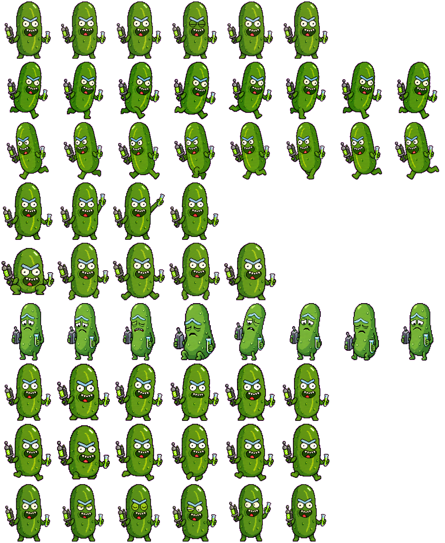 Pickle Rick spritesheet preview
