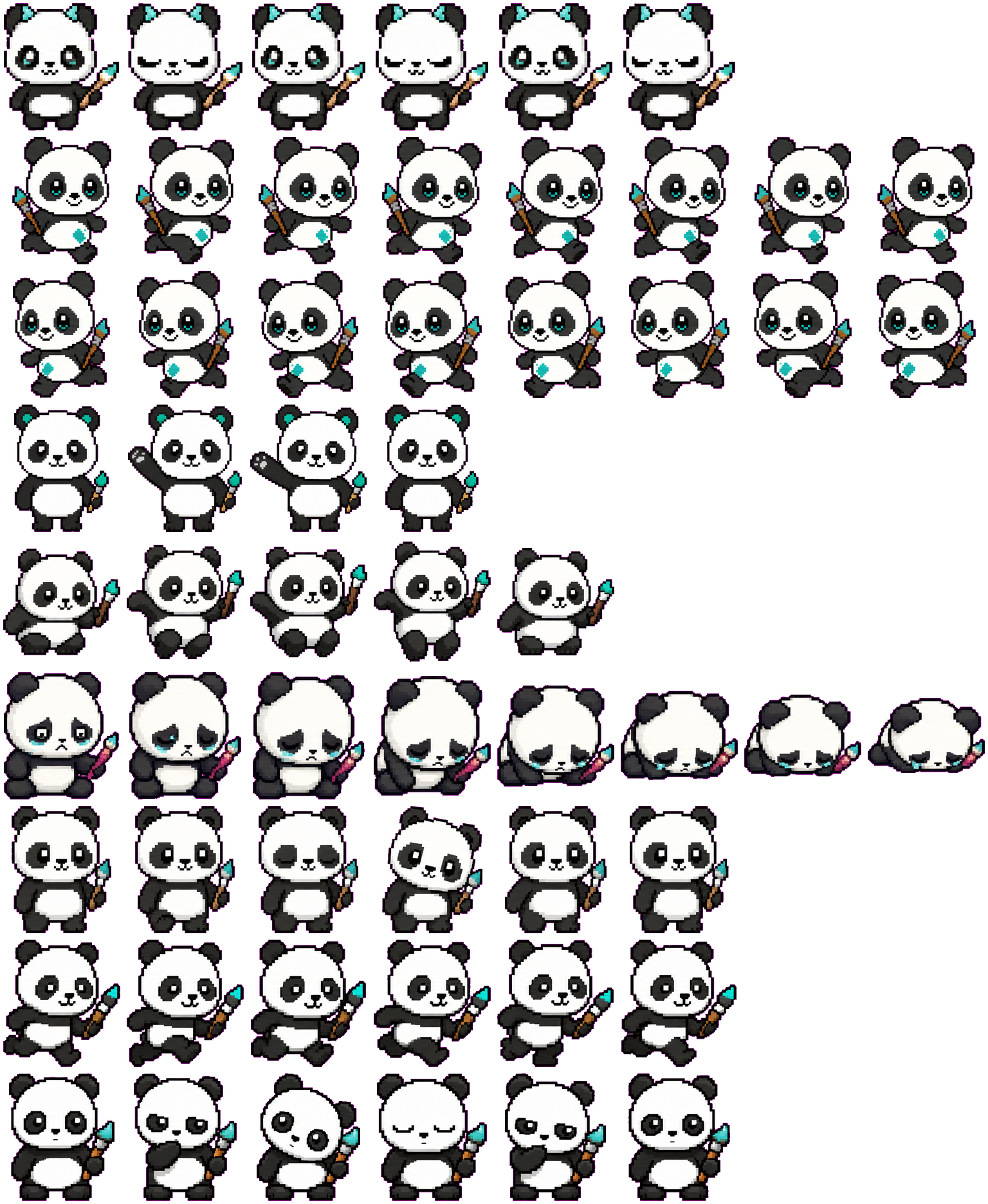 Pixel Panda spritesheet preview