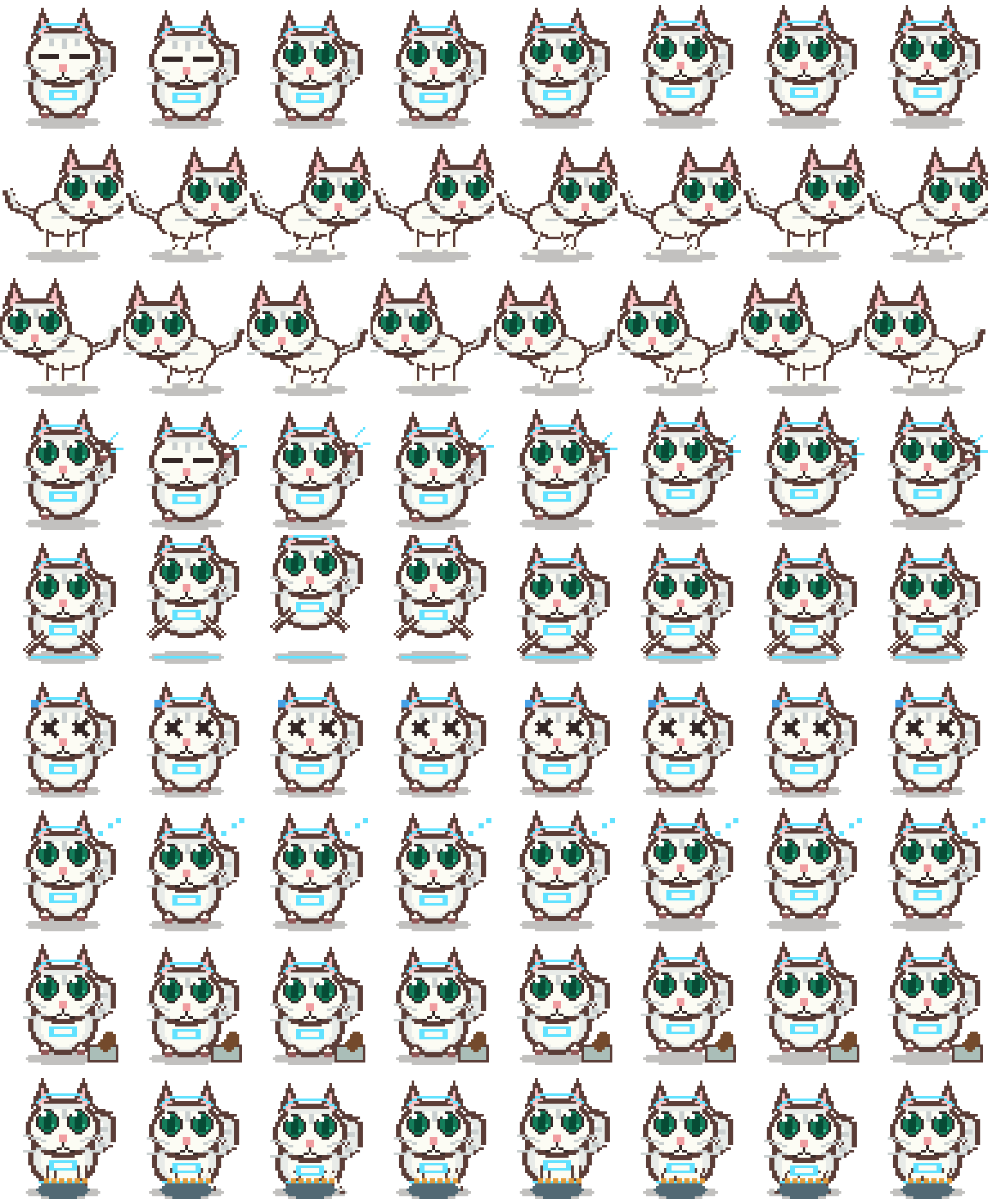 Pixel Silver Cat animated desktop pet preview for Codex Pet