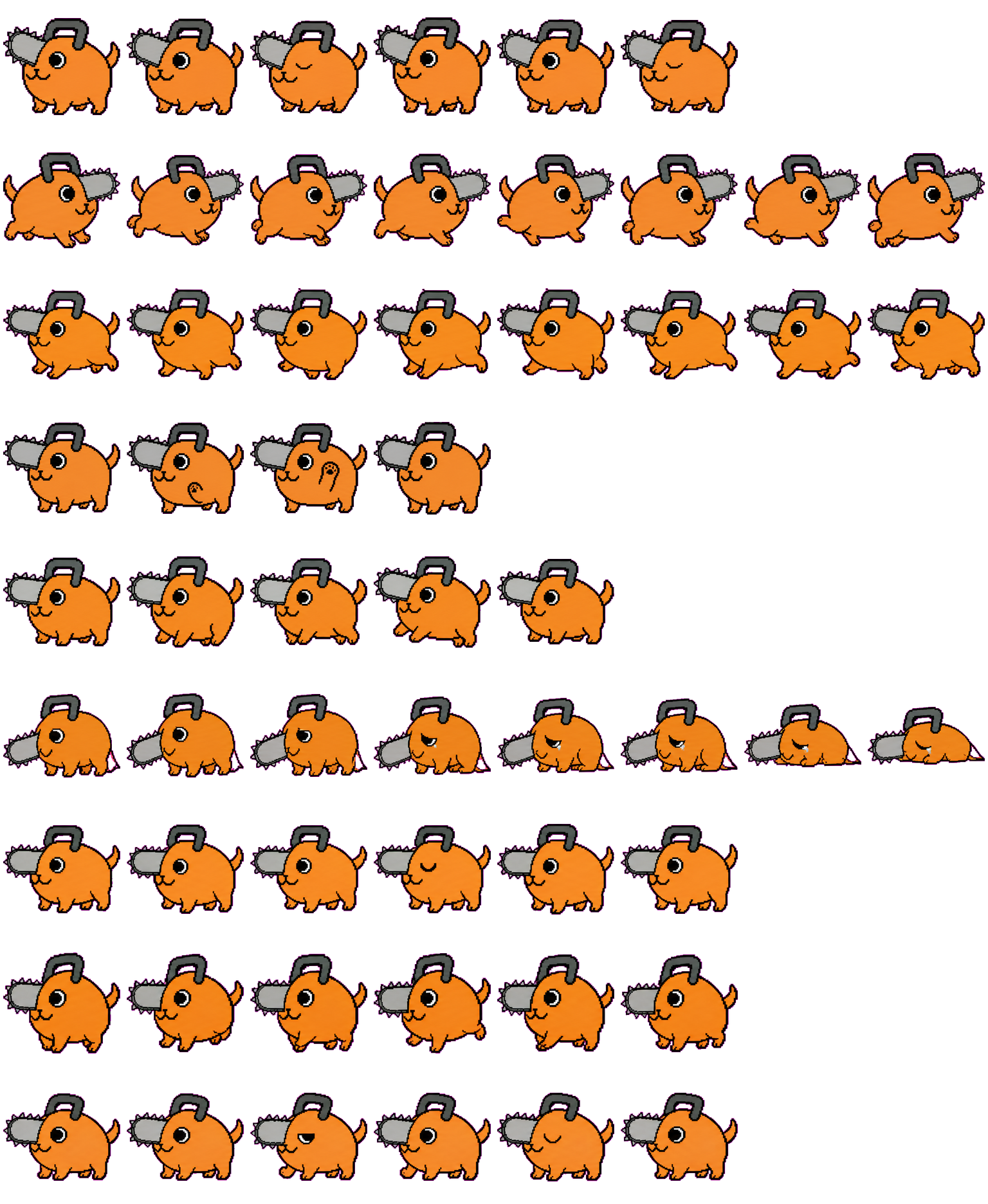 Pochita spritesheet preview