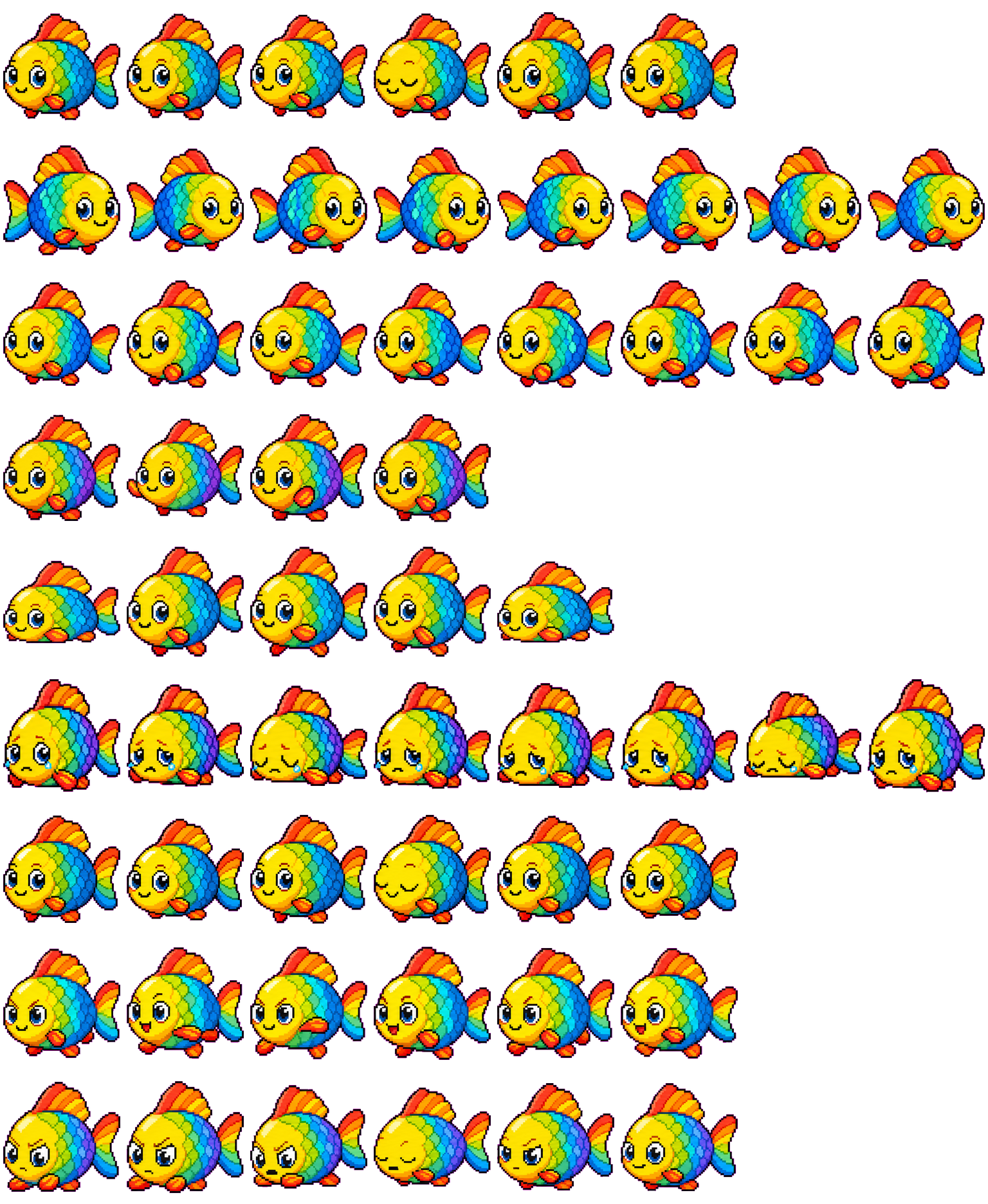 Rainbowfin spritesheet preview