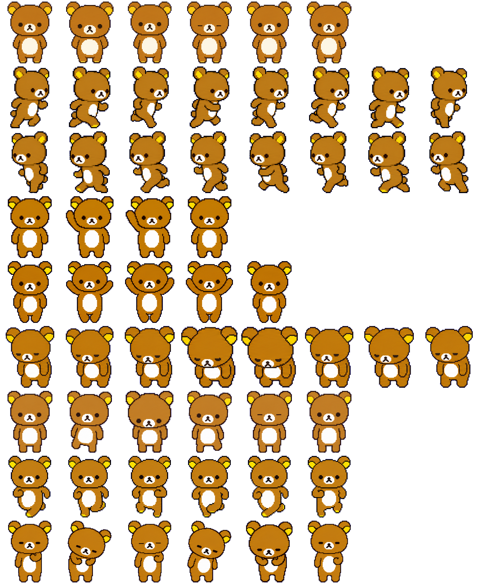 Rilakkuma spritesheet preview