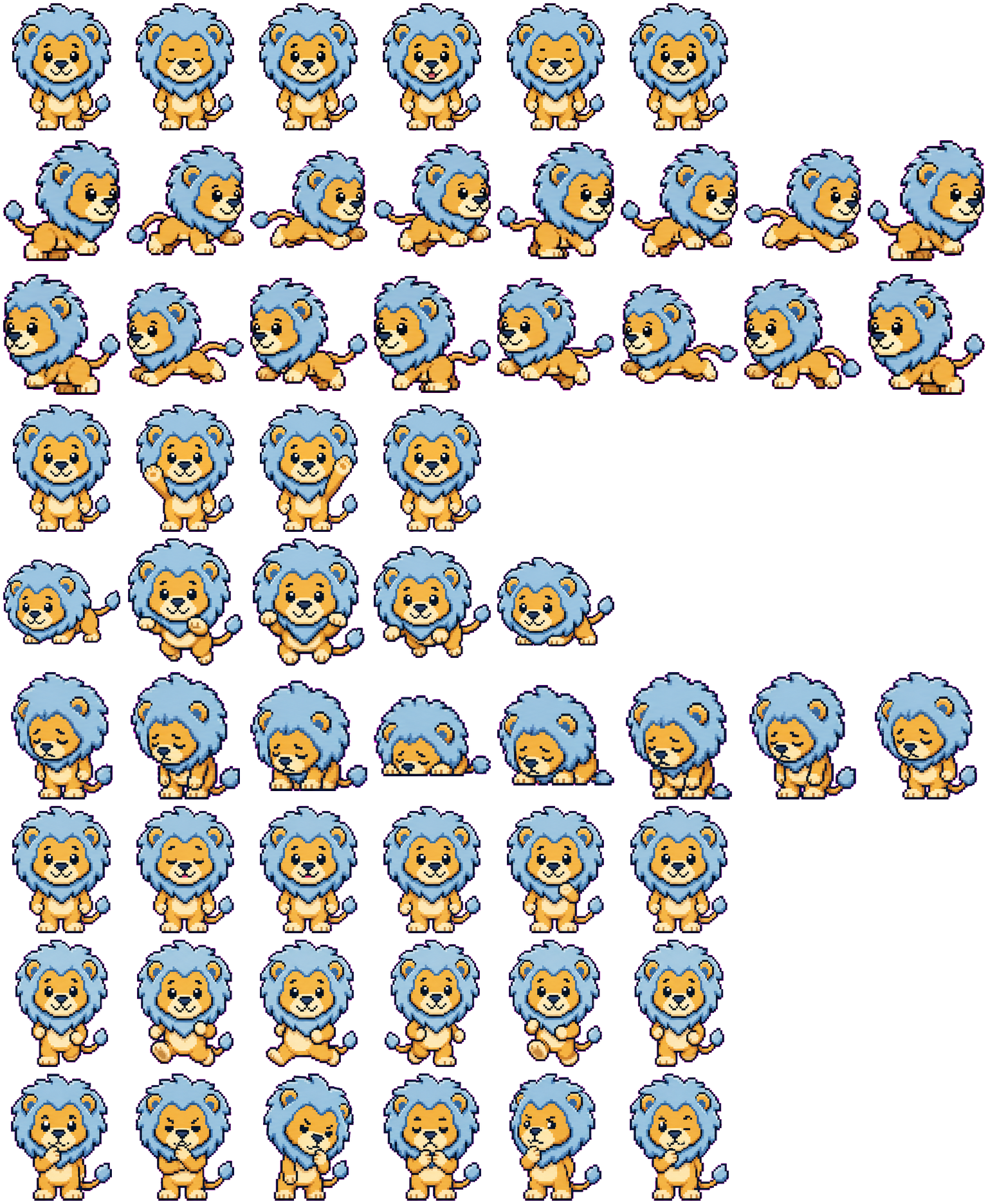 Roar-ee spritesheet preview