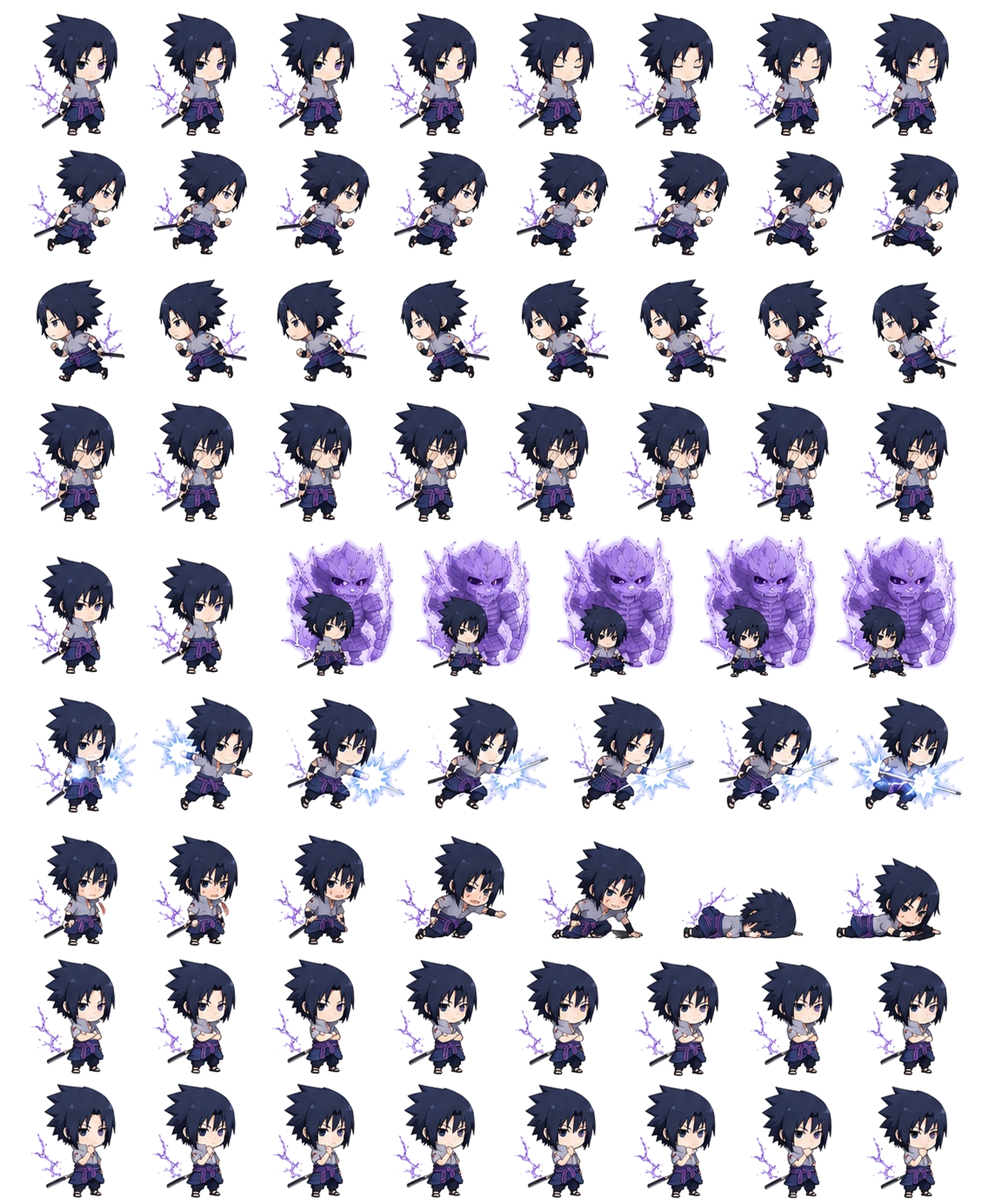 Sasuke Uchiha/宇智波佐助 spritesheet preview