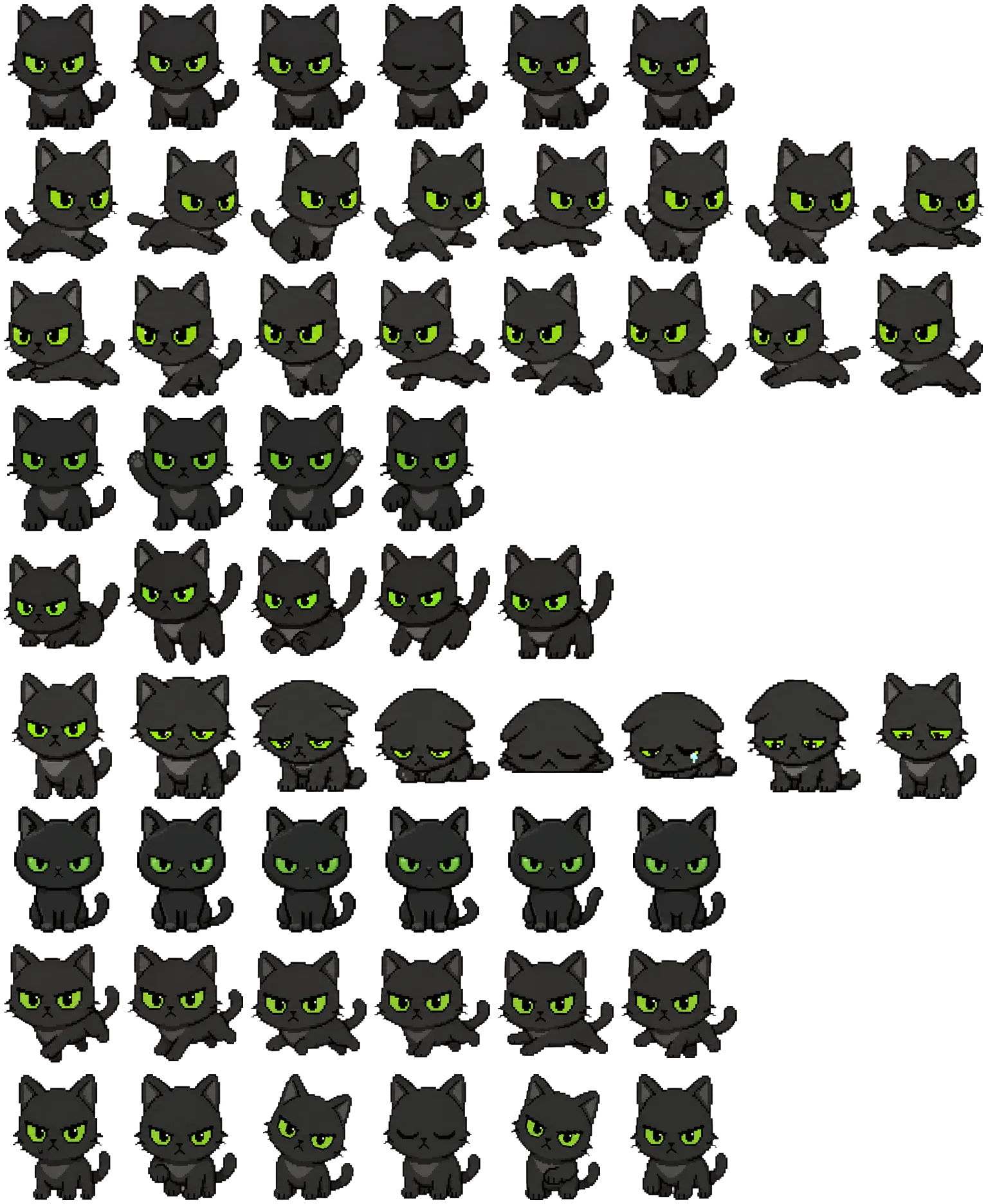 Serious Cat spritesheet preview
