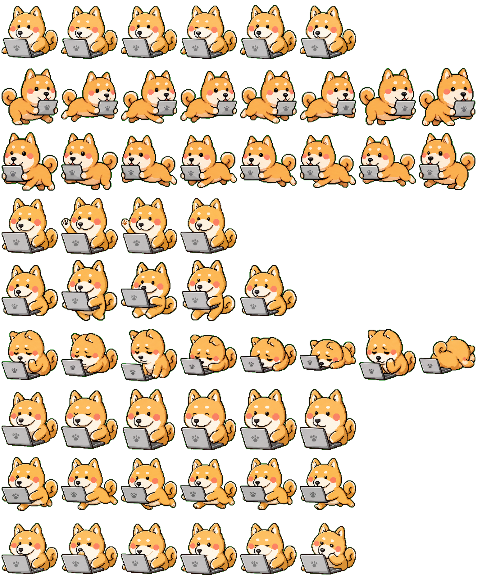 Shiba spritesheet preview