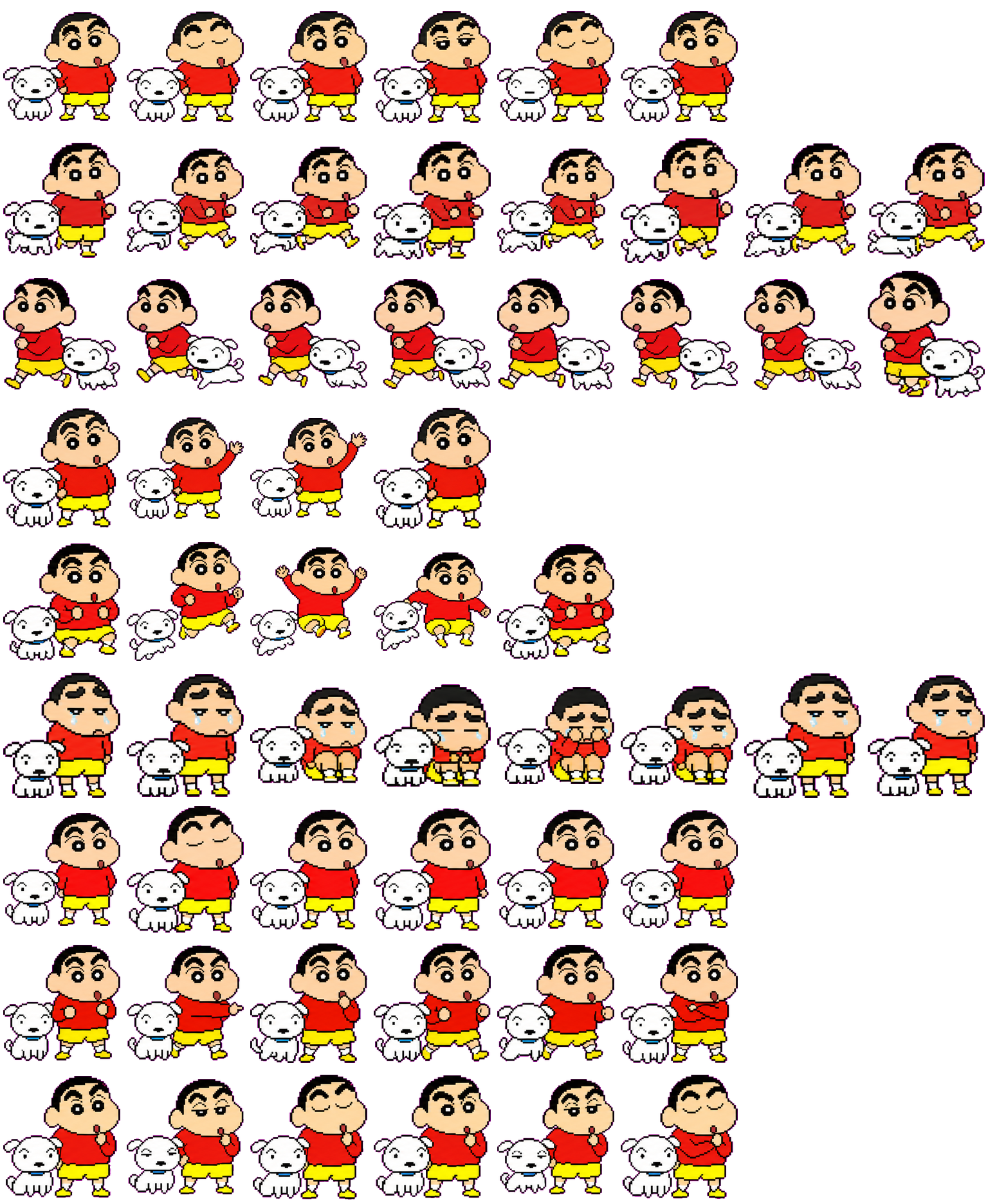 Shinchan & Shiro spritesheet preview