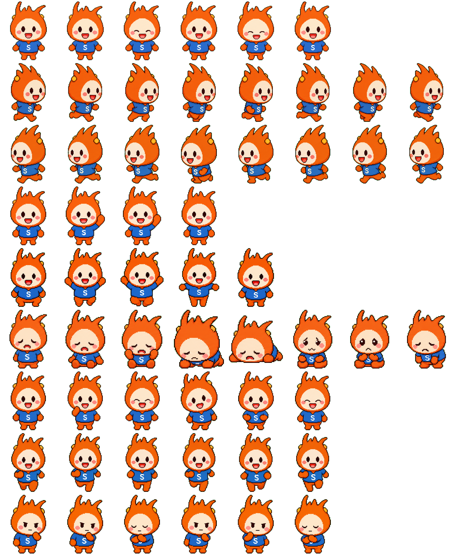 Shopee Mascot spritesheet preview