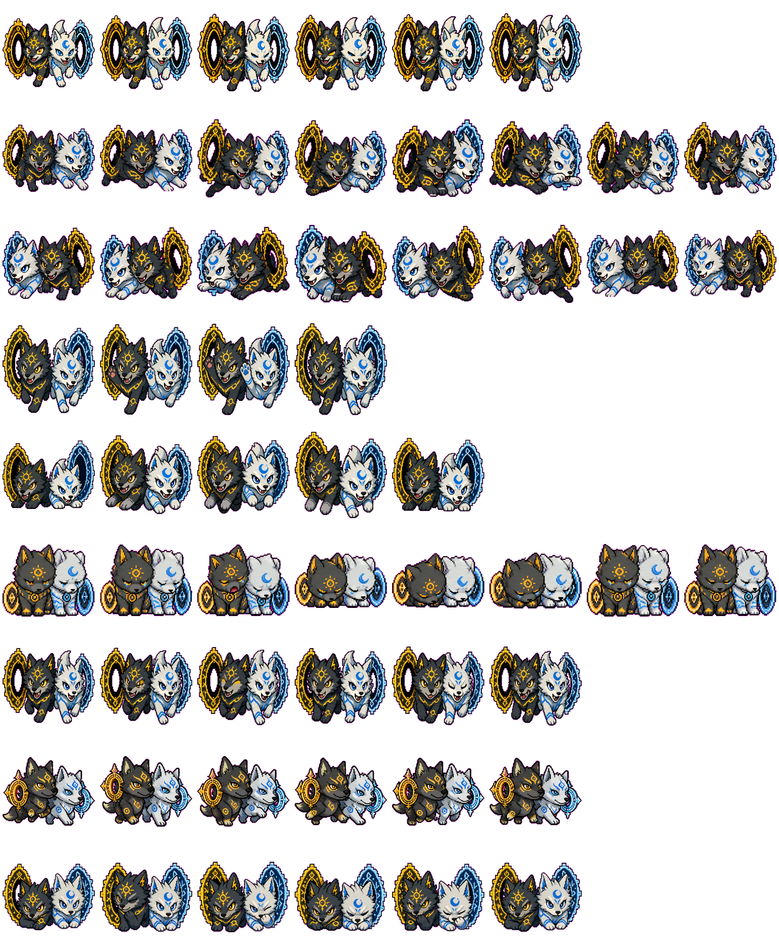 Sköll and Hati spritesheet preview