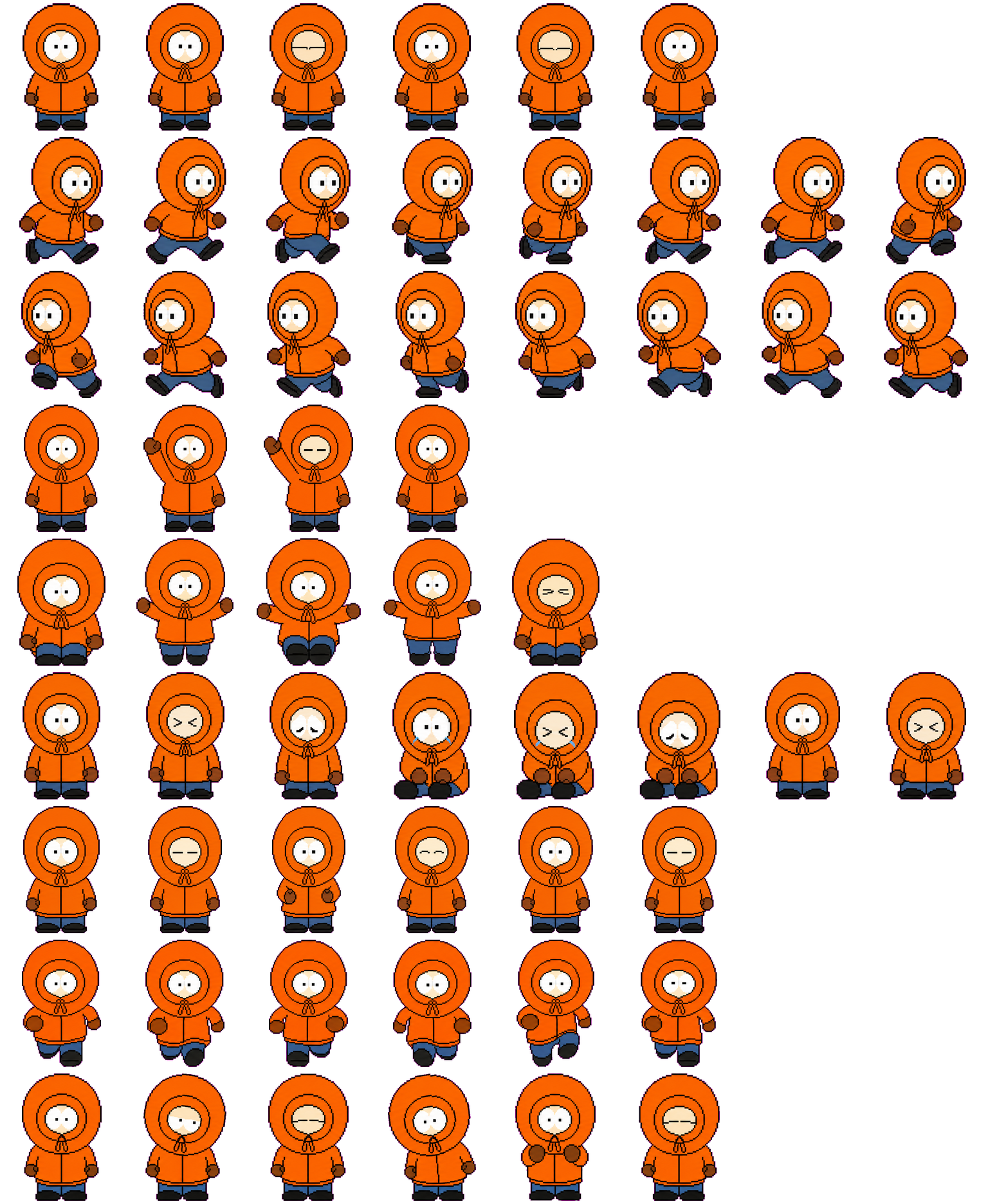 South Park Kenny spritesheet preview