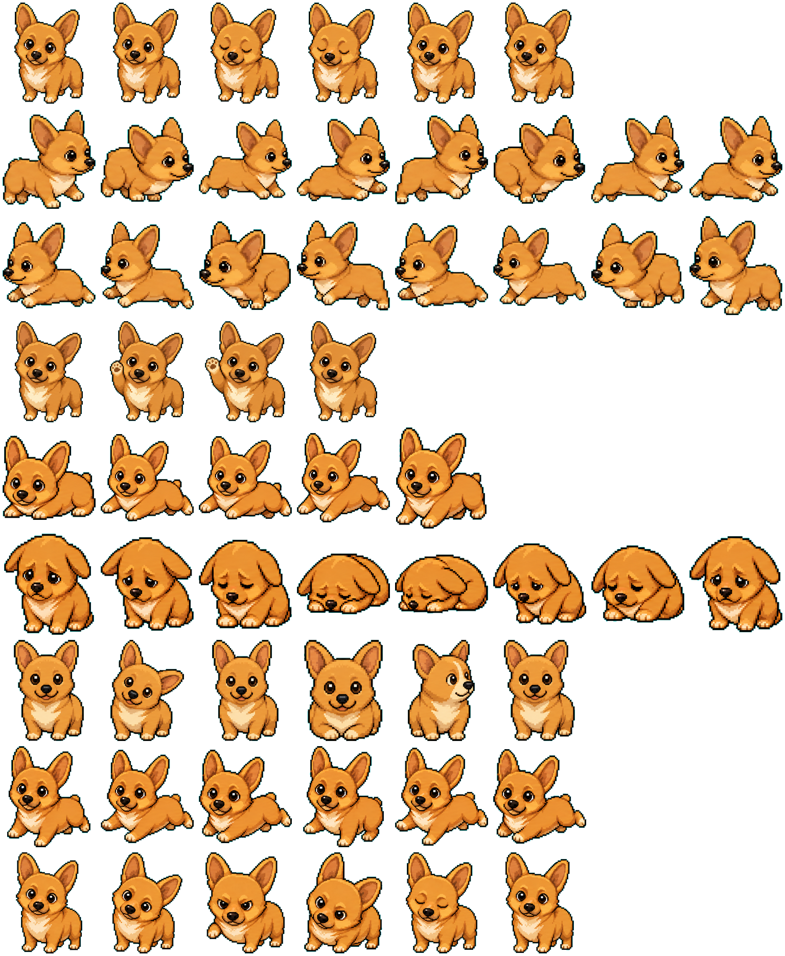 Stout Corgi spritesheet preview