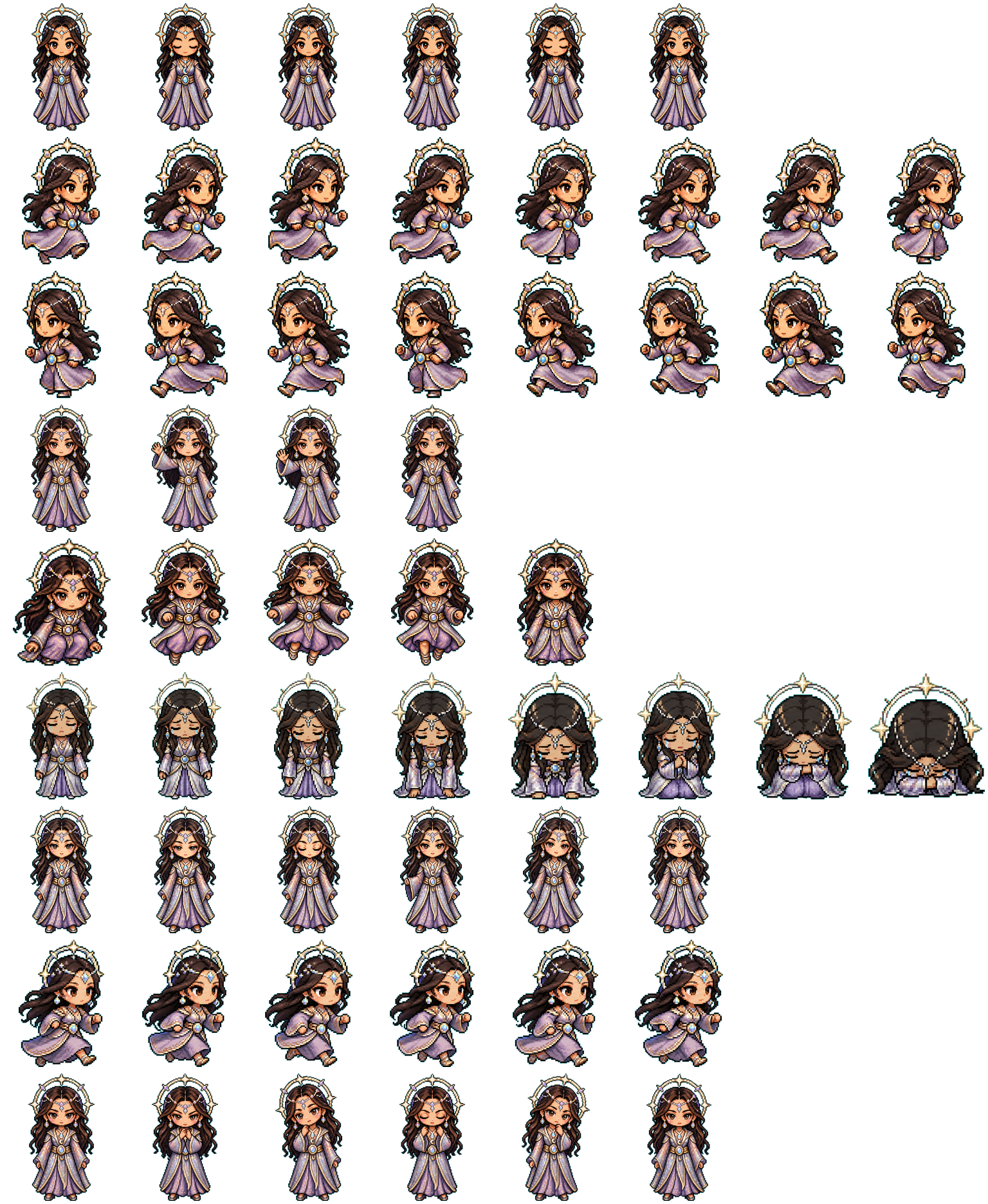Techno-Priestess spritesheet preview