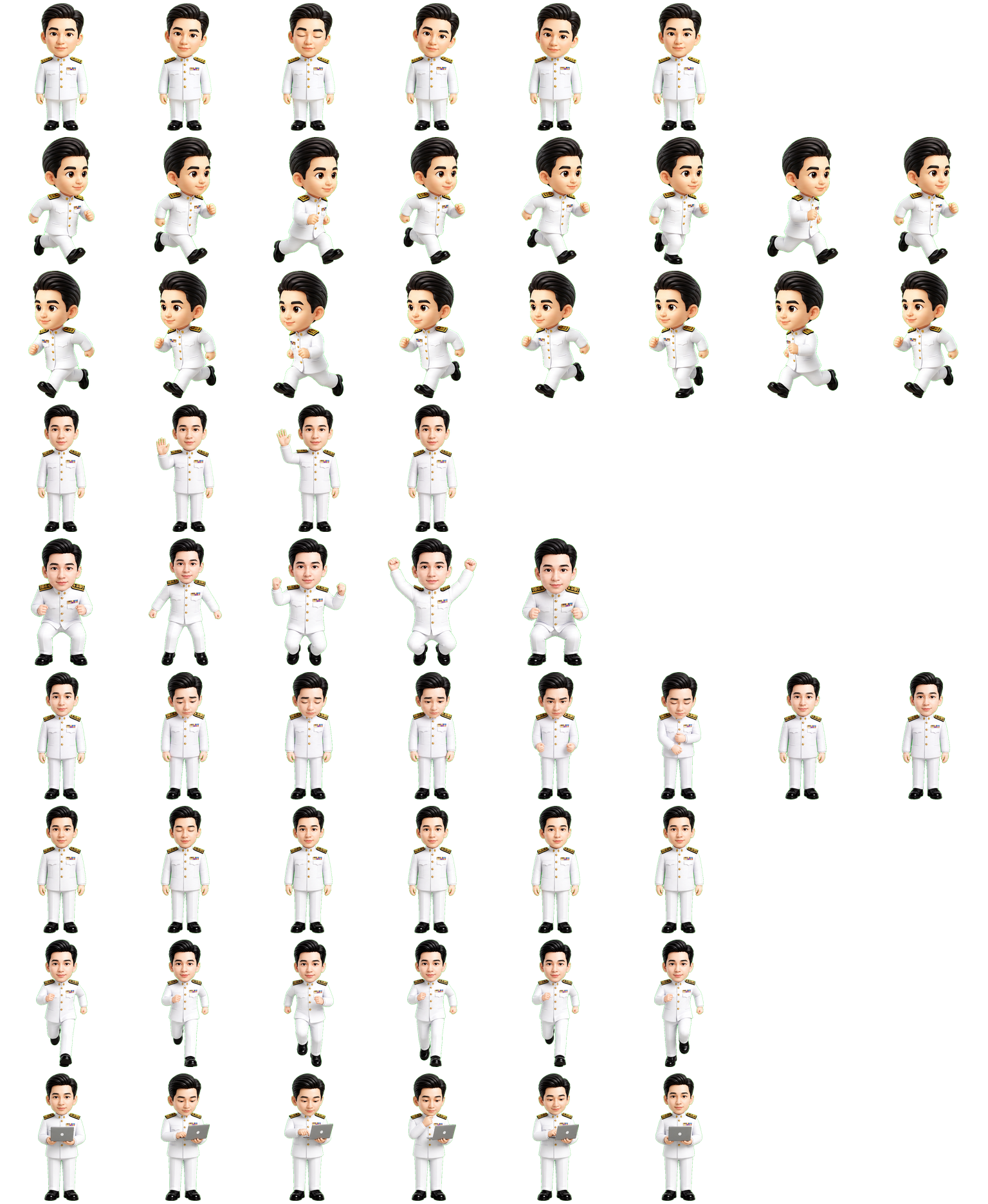 Thai Officer Chibi animated desktop pet preview for Codex Pet