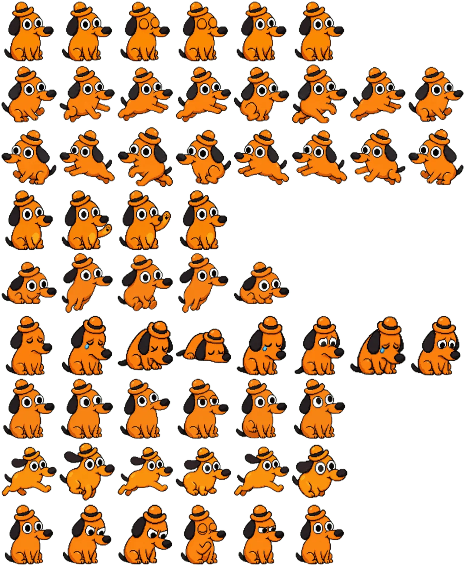Top Hat Pup spritesheet preview