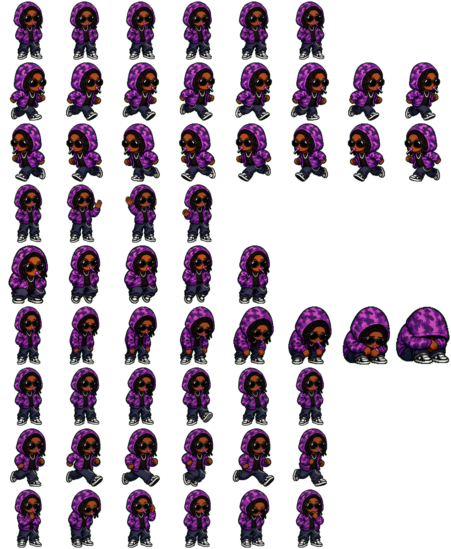 Tunechi spritesheet preview