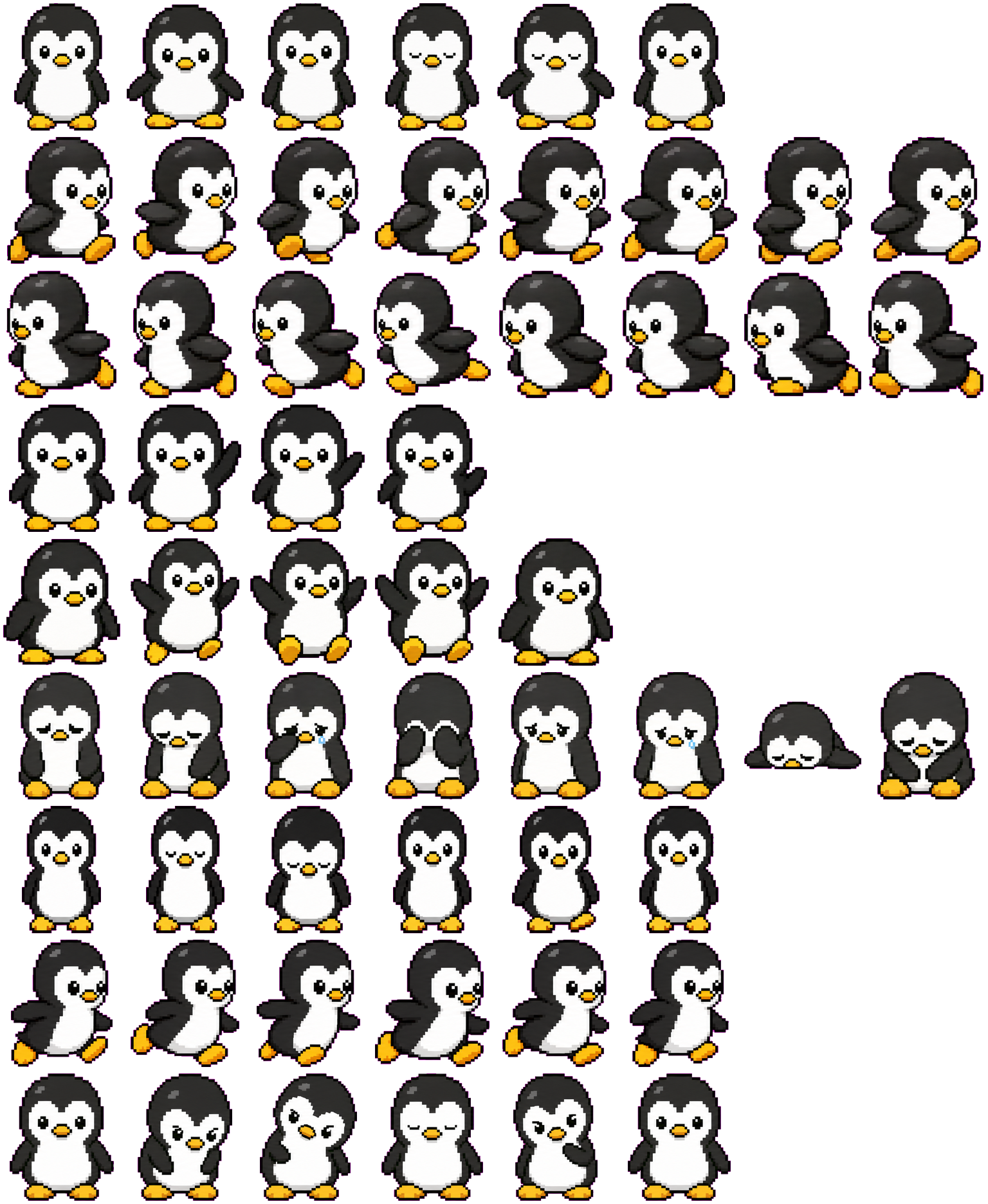 Tux spritesheet preview