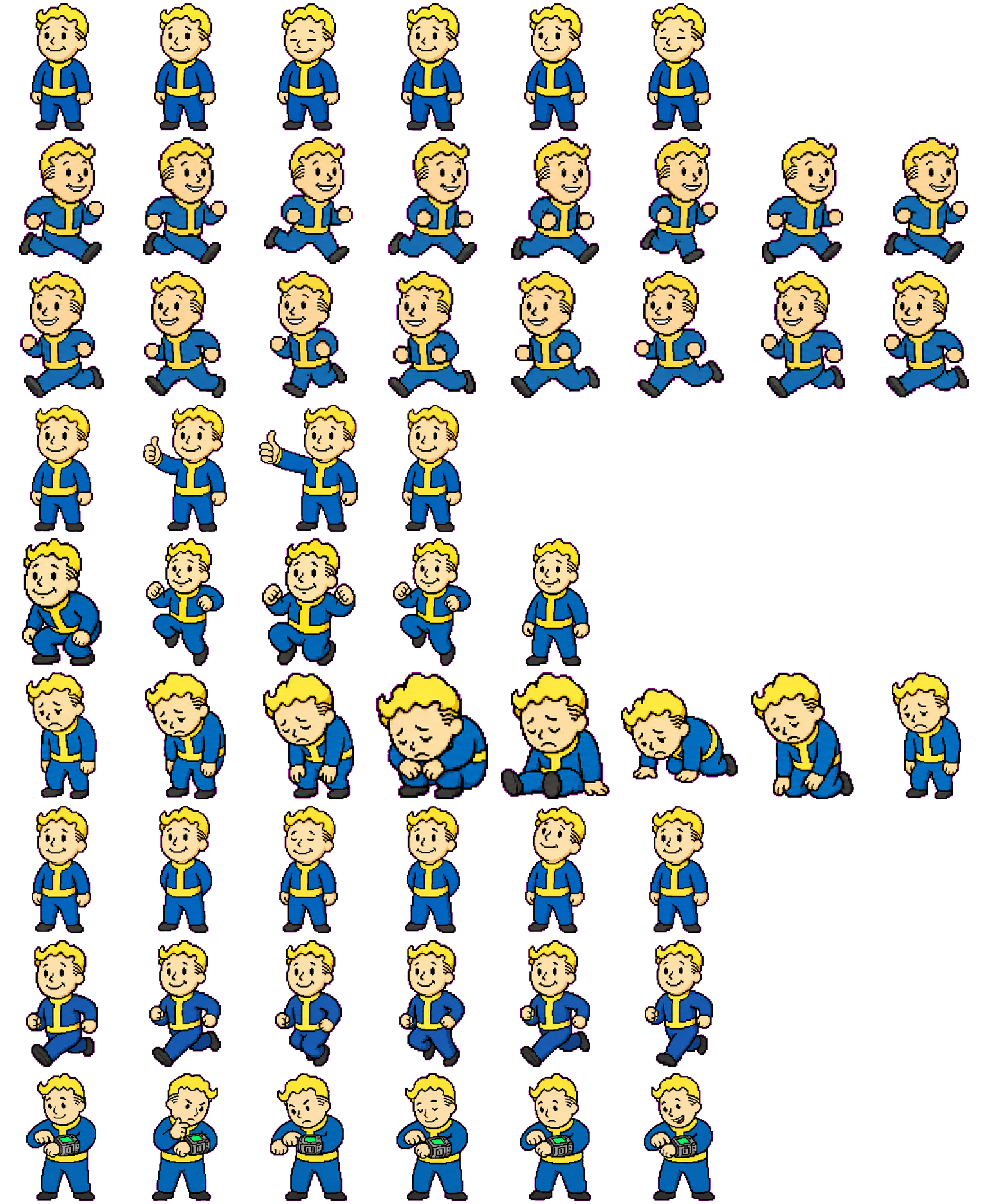 Vault Boy spritesheet preview