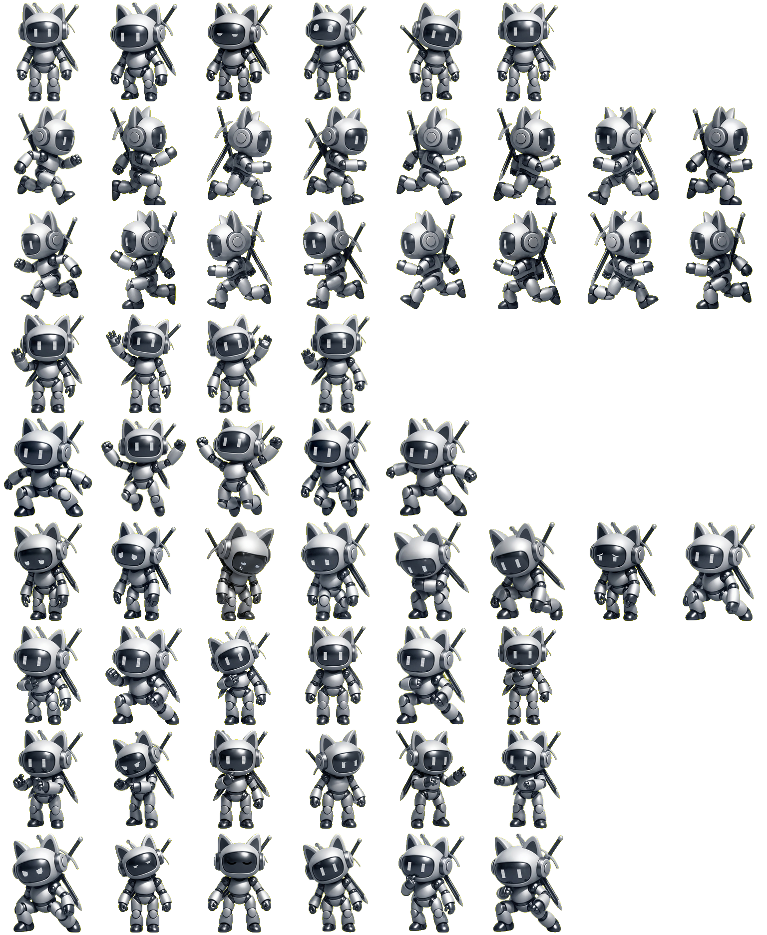 Warrior Meow animated desktop pet preview for Codex Pet