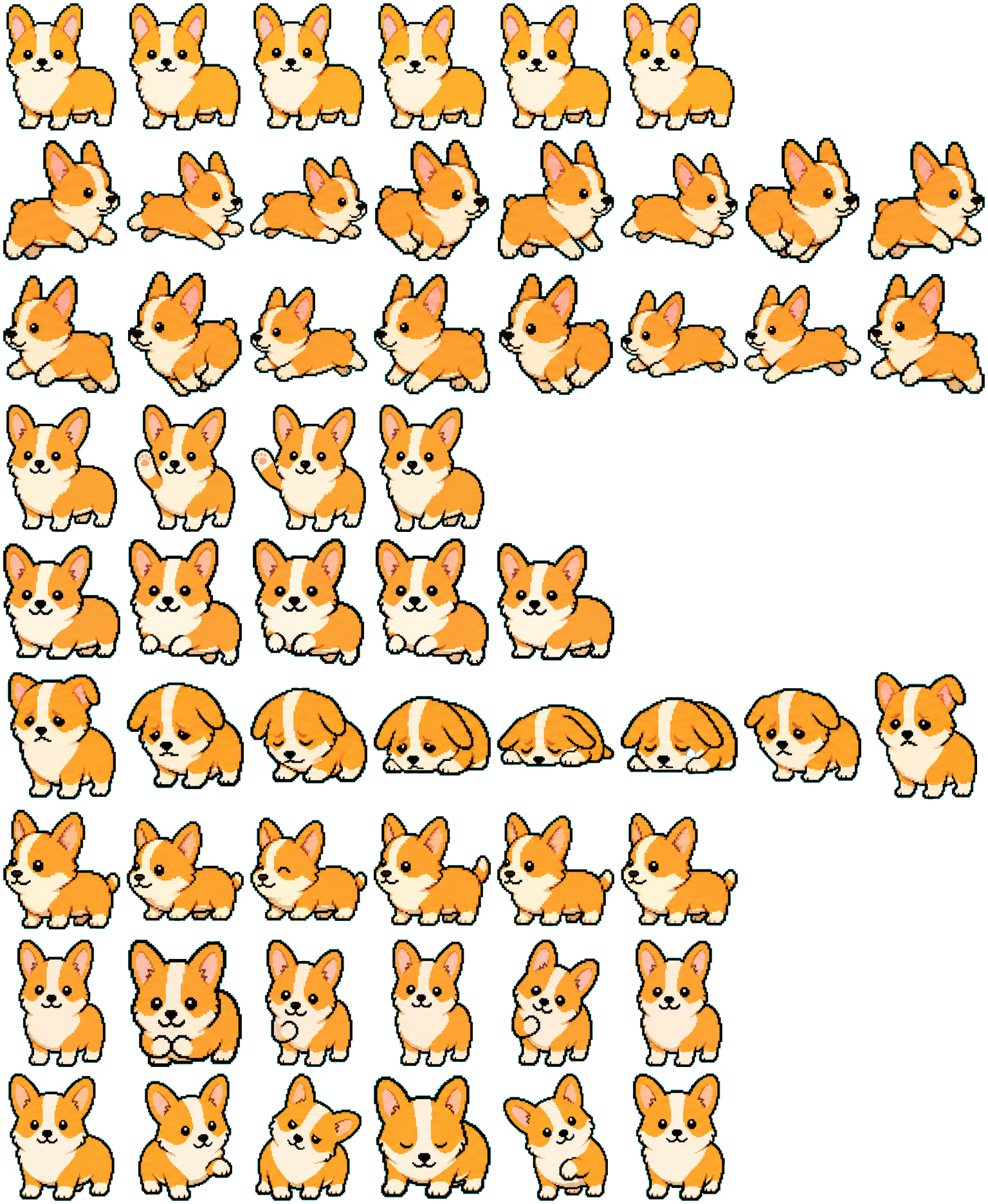 Welsh Corgi spritesheet preview