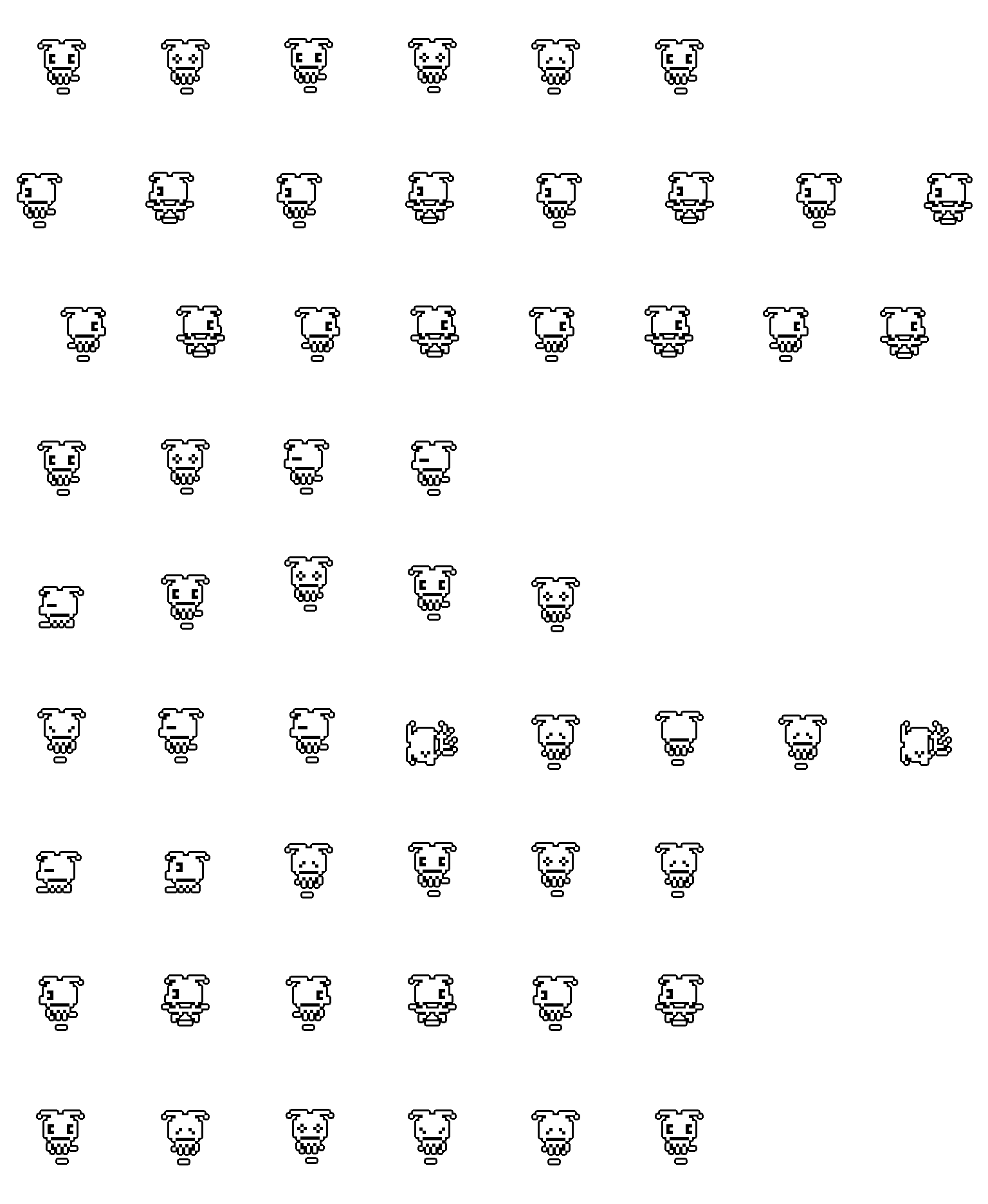 White Zuccitchi spritesheet preview