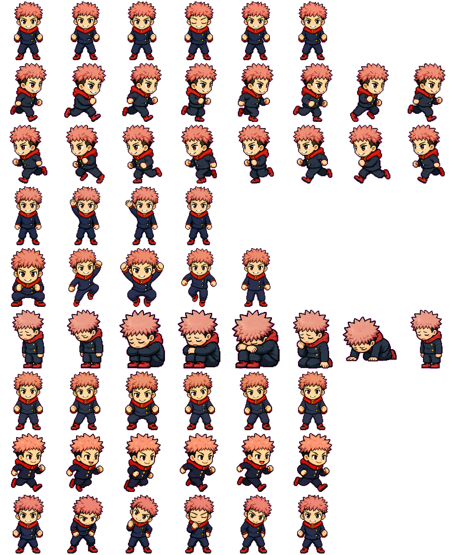 Yuji Itadori spritesheet preview