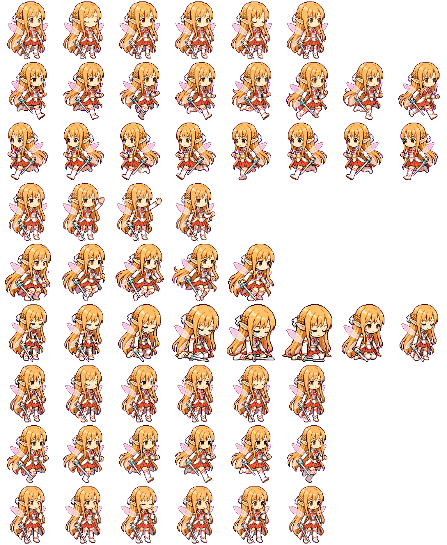 Yuuki Asuna spritesheet preview