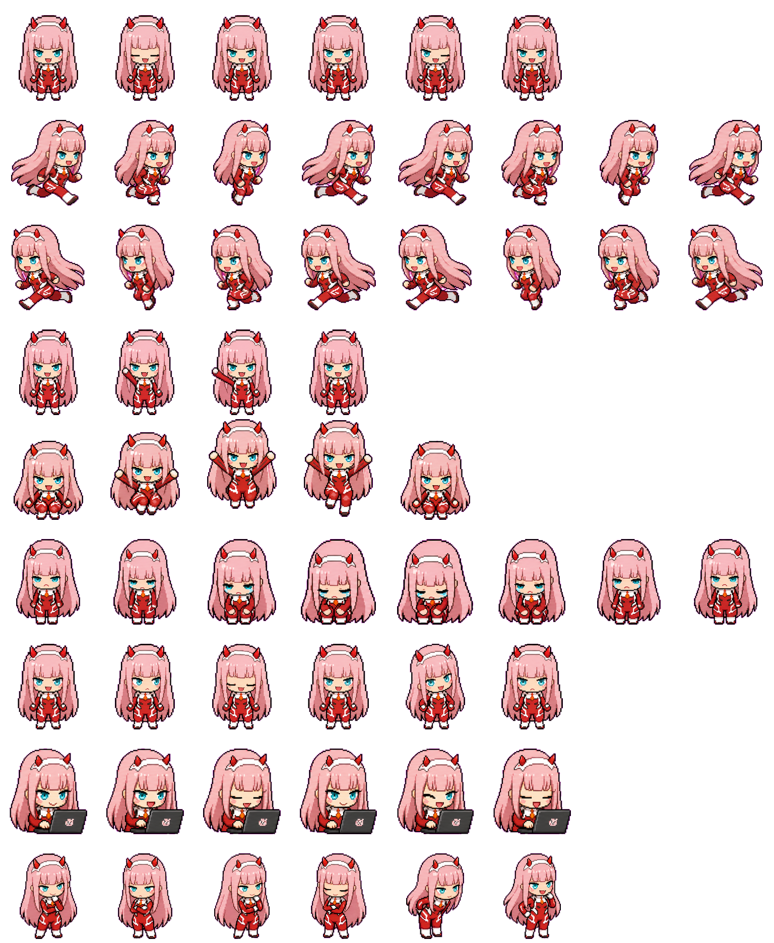 Zero Two Codex Pet アニメーションデスクトップペットのプレビュー
