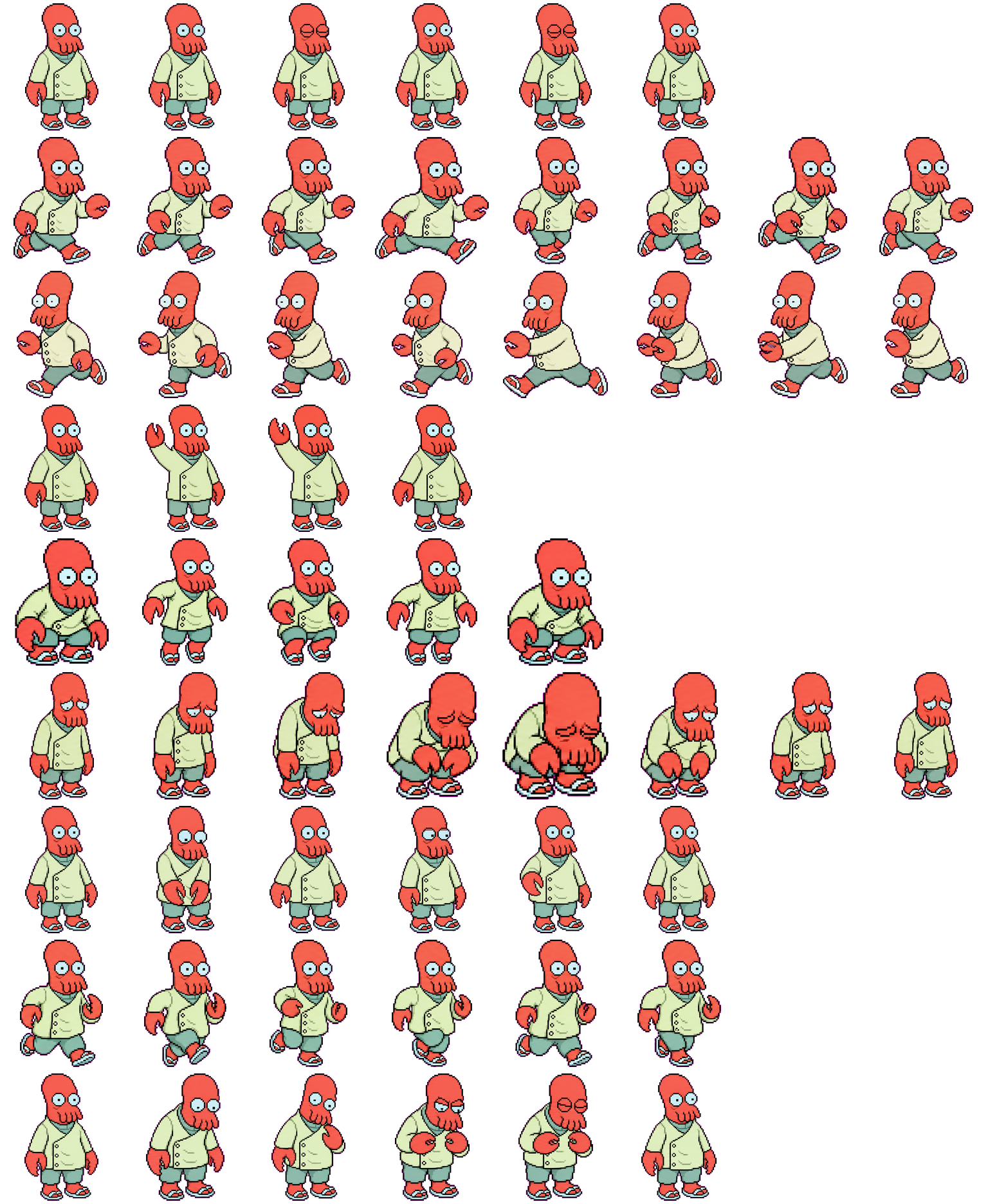 Zoidberg spritesheet preview